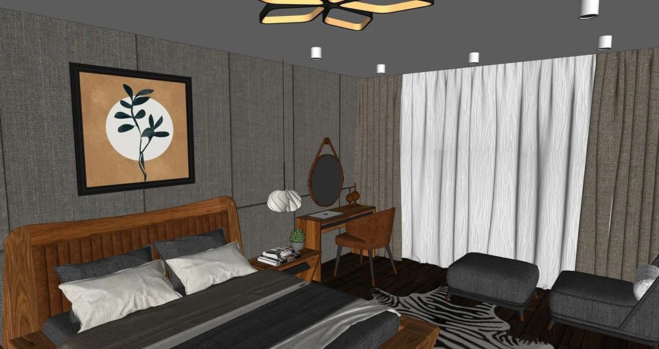 SketchUp Free Modern Bedroom Sketchup Model Free Download ID 101000301 (Xuan Khanh)