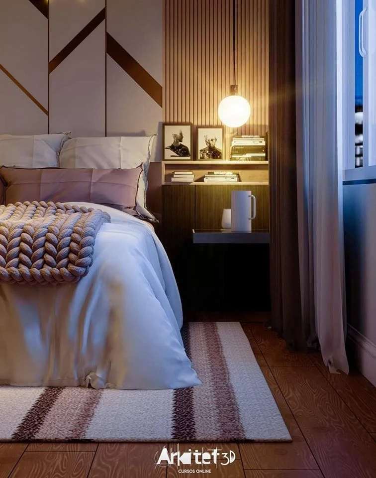 Modern Bedroom Sketchup Scene Free Download ID 101000299 (Arkitet3D)