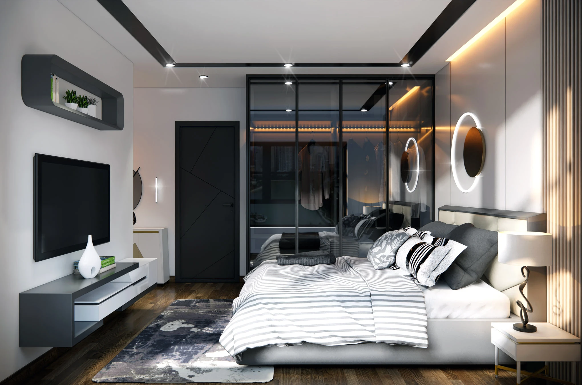 SketchUp Free Modern Enscape Bedroom Sketchup Scene Download Free ID 101000473 (Hung Tran)