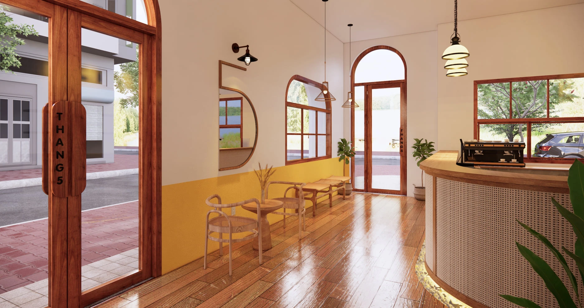 Modern Enscape Coffee Shop Free SketchUp Models Download ID 108000066 (Nghiem Viet Thai)