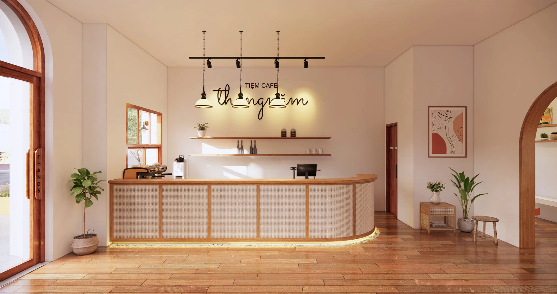 Modern Enscape Coffee Shop Free SketchUp Models Download ID 108000066 (Nghiem Viet Thai)