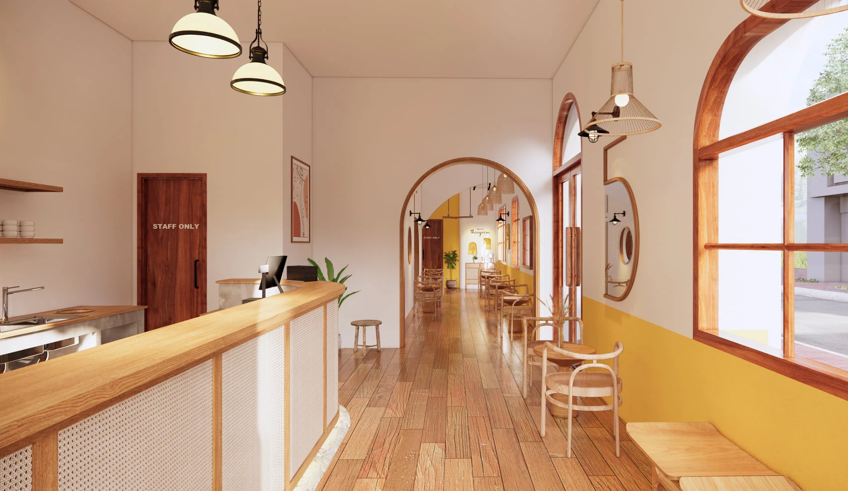 Modern Enscape Coffee Shop Free SketchUp Models Download ID 108000066 (Nghiem Viet Thai)