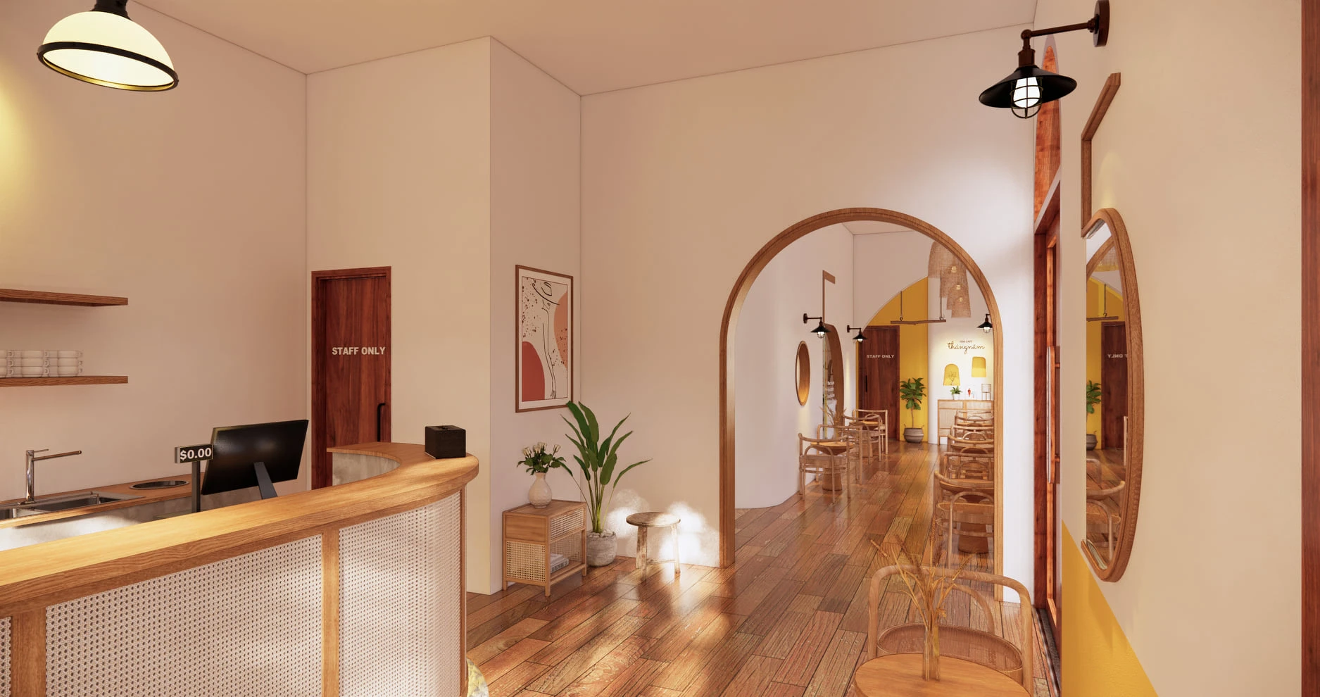 Modern Enscape Coffee Shop Free SketchUp Models Download ID 108000066 (Nghiem Viet Thai)