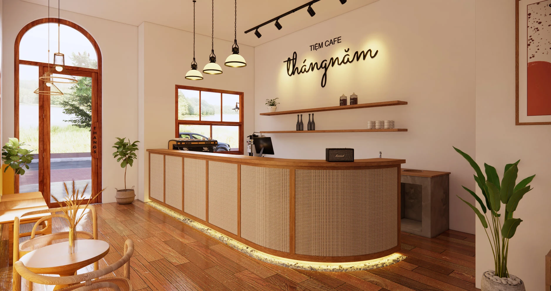 Modern Enscape Coffee Shop Free SketchUp Models Download ID 108000066 (Nghiem Viet Thai)