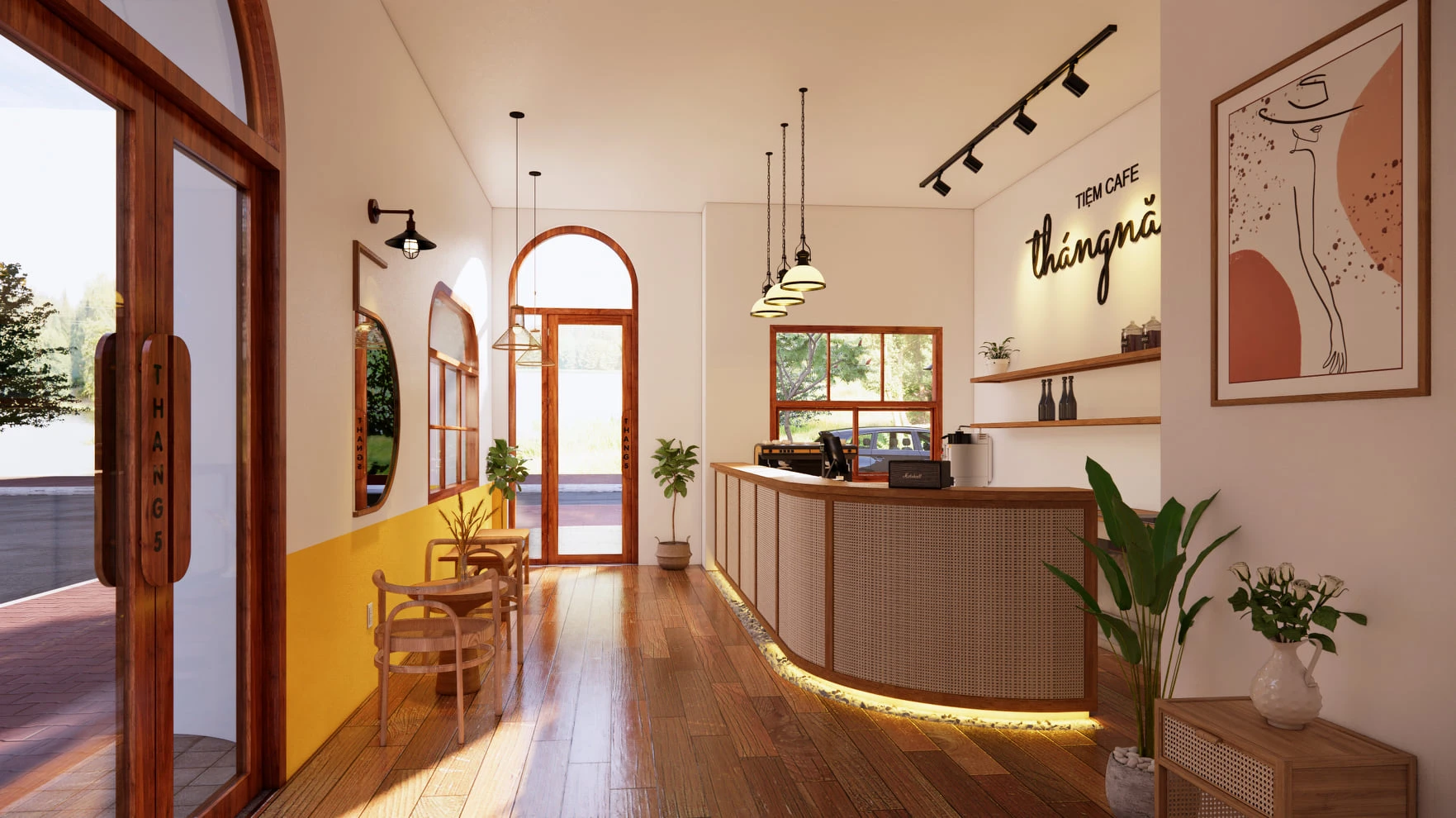 Modern Enscape Coffee Shop Free SketchUp Models Download ID 108000066 (Nghiem Viet Thai)