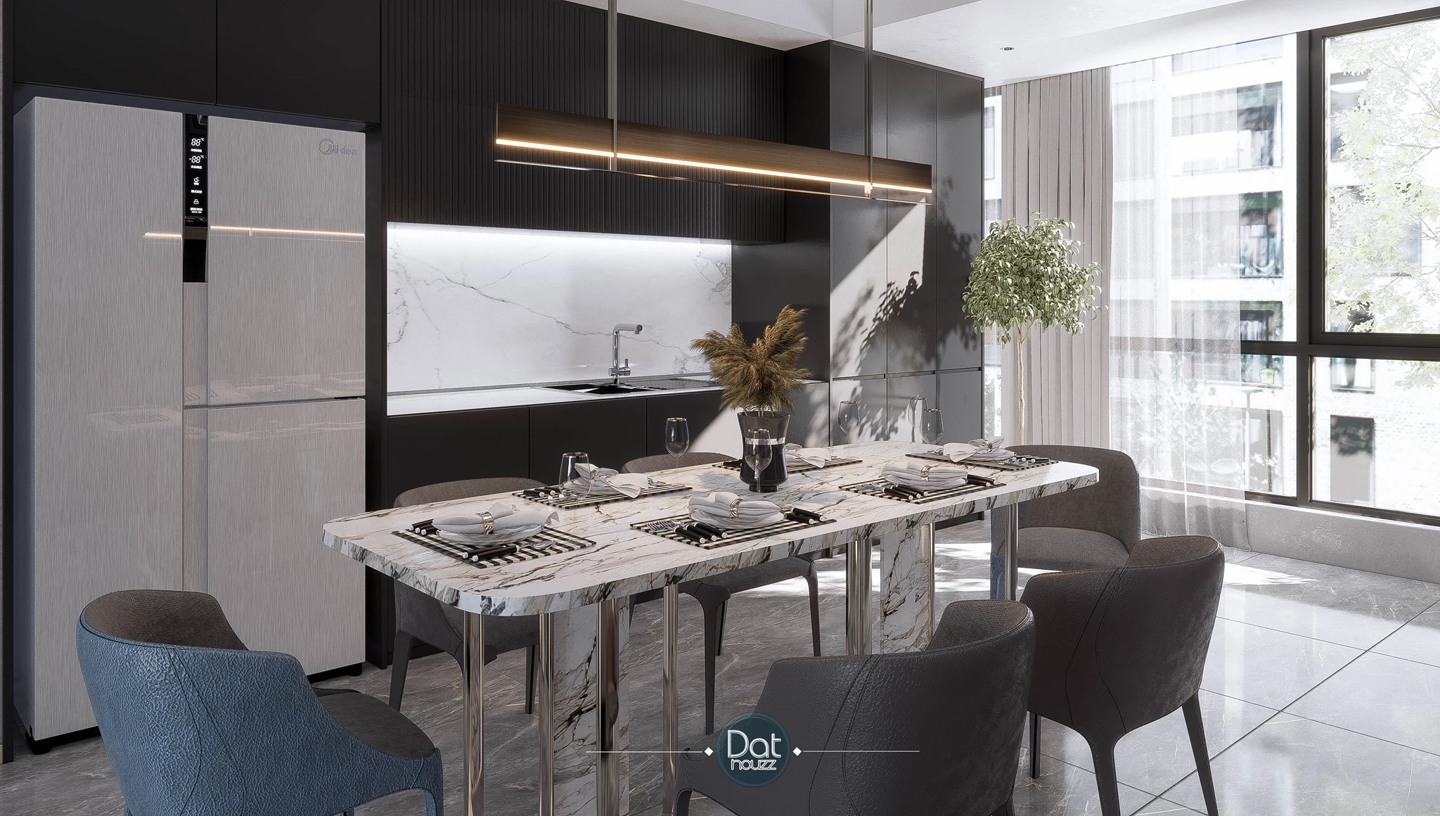 Modern Enscape Kitchen Download SketchUp Models Free ID 102000047 (Dat Houzz)