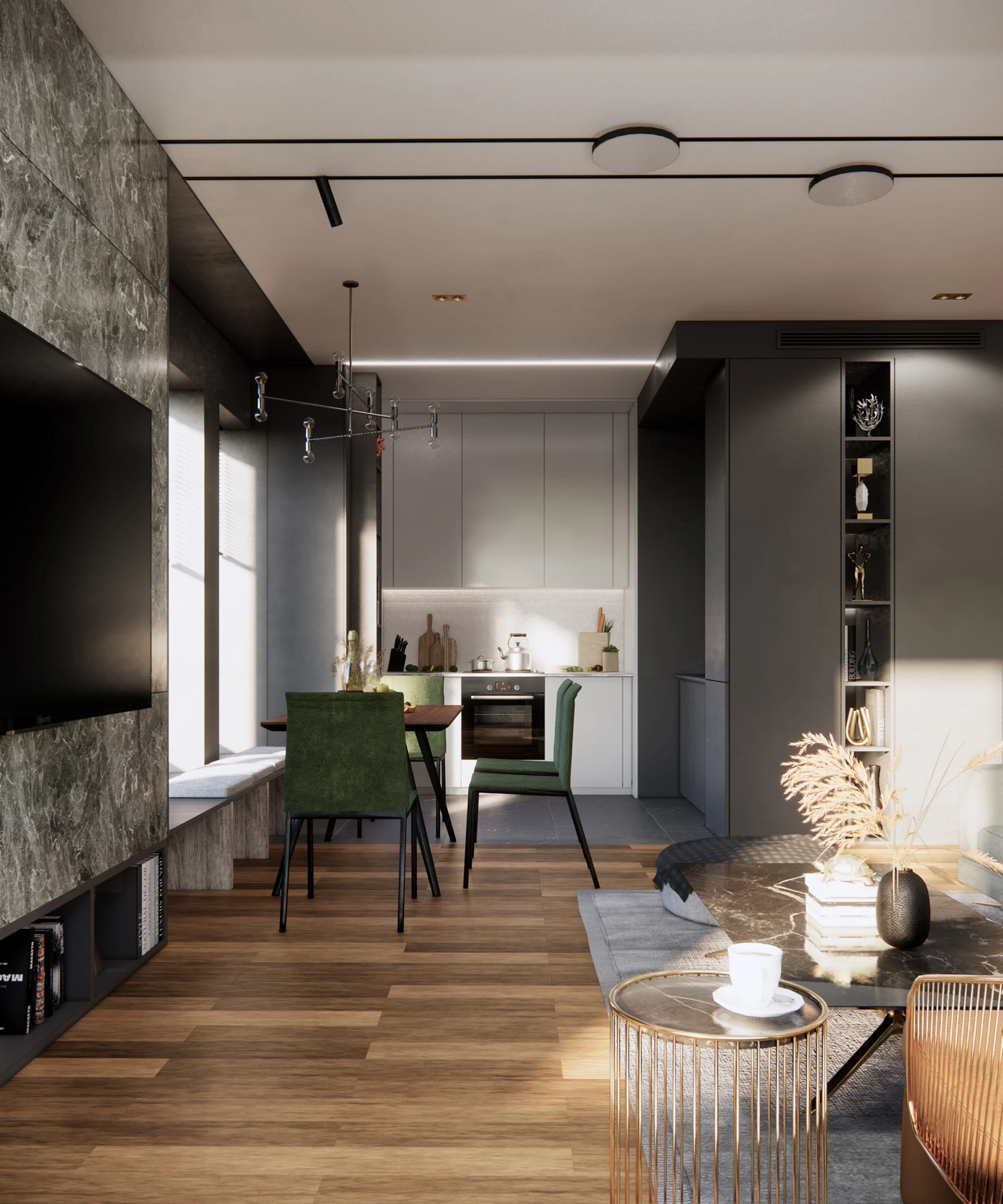 Modern Enscape Living Room And Dining Room Sketchup Scene Download Free ID 218000074 (Thoai Tran)