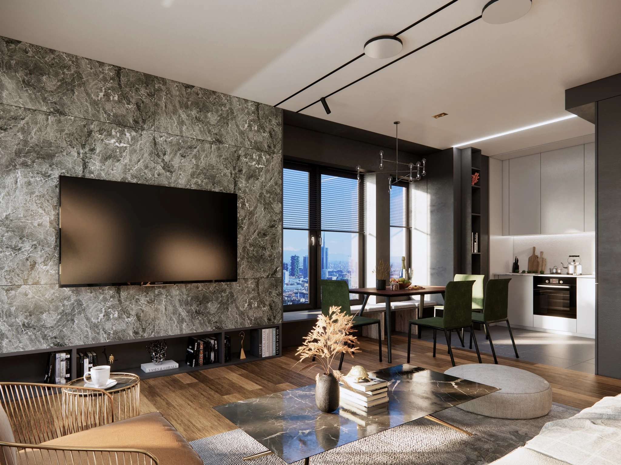 Modern Enscape Living Room And Dining Room Sketchup Scene Download Free ID 218000074 (Thoai Tran)