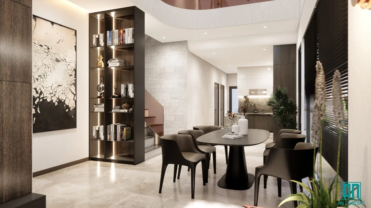 SketchUp Free Modern Enscape Living Room - Dining Room Download SketchUp Models Free ID 218000136 (Tan Hung)