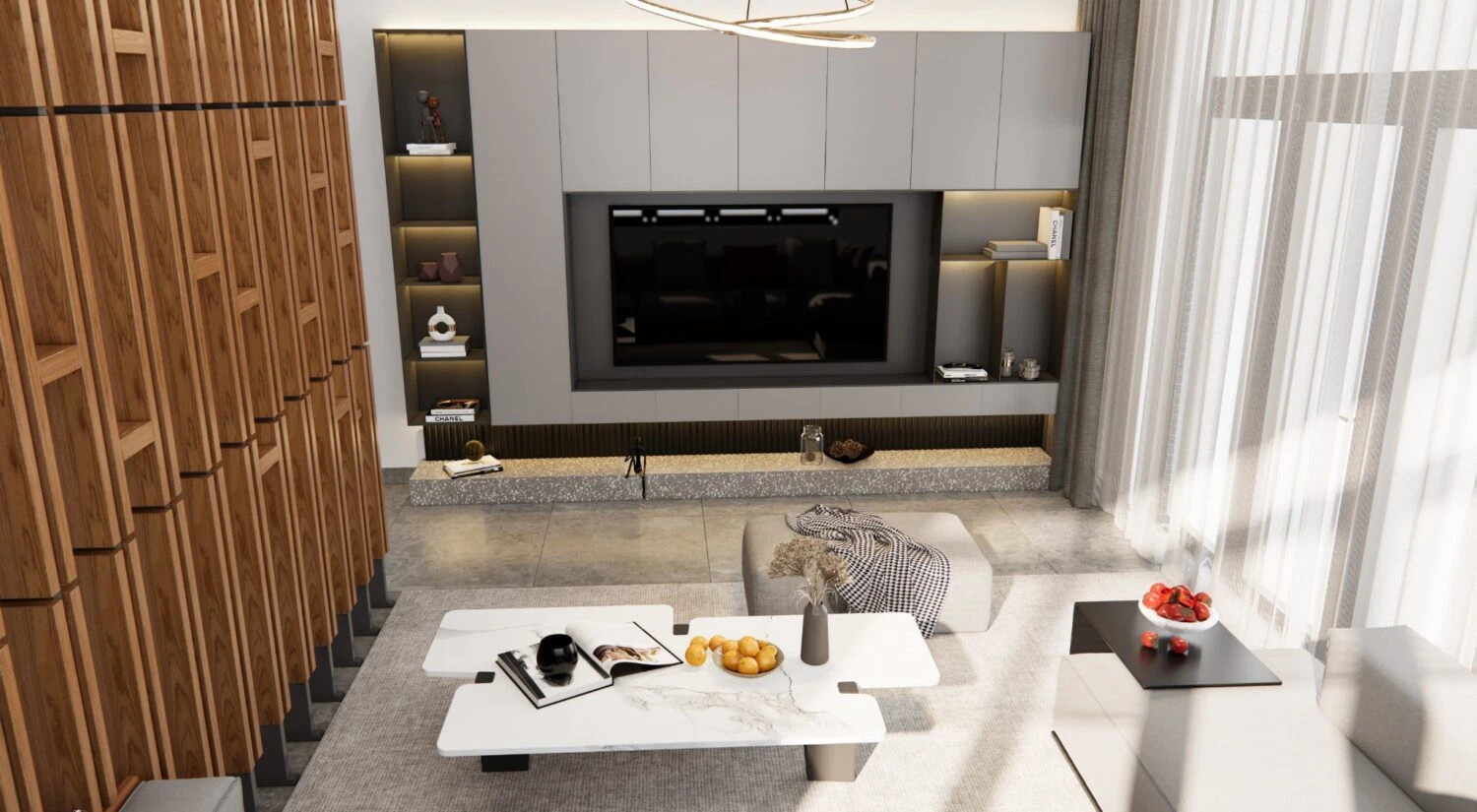 Modern Enscape Living Room - Dining Room Free SketchUp Models Download ID 218000142 (Dinh Thanh)