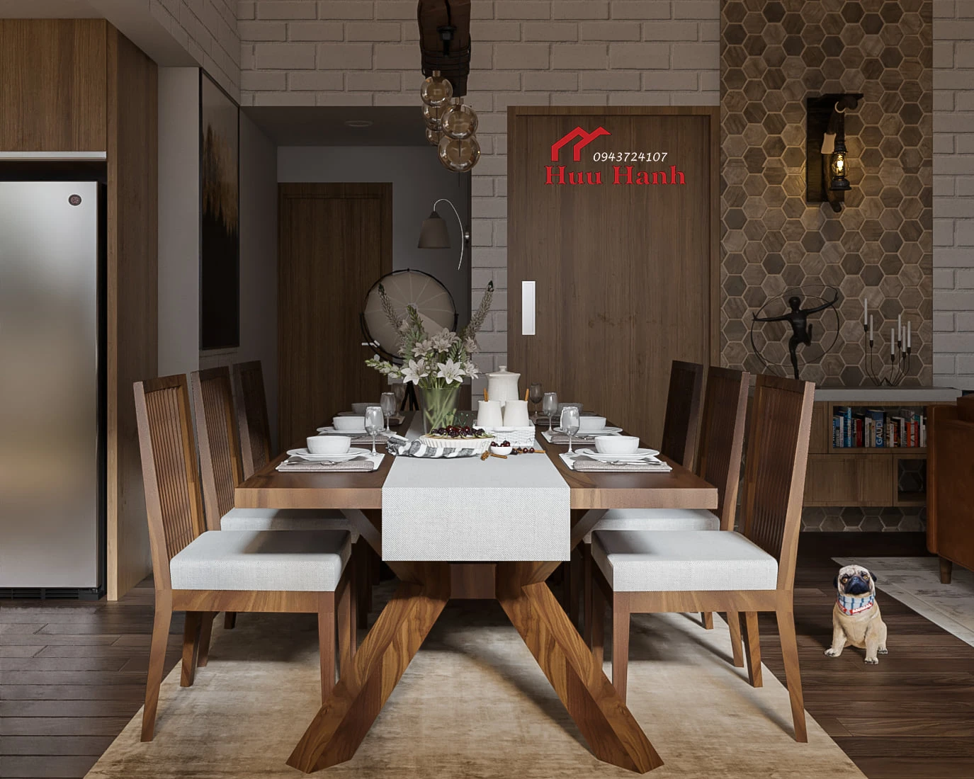 SketchUp Free Modern Enscape Living Room - Dining Room SketchUp Free Model Download ID 218000124 (Pun Huu)