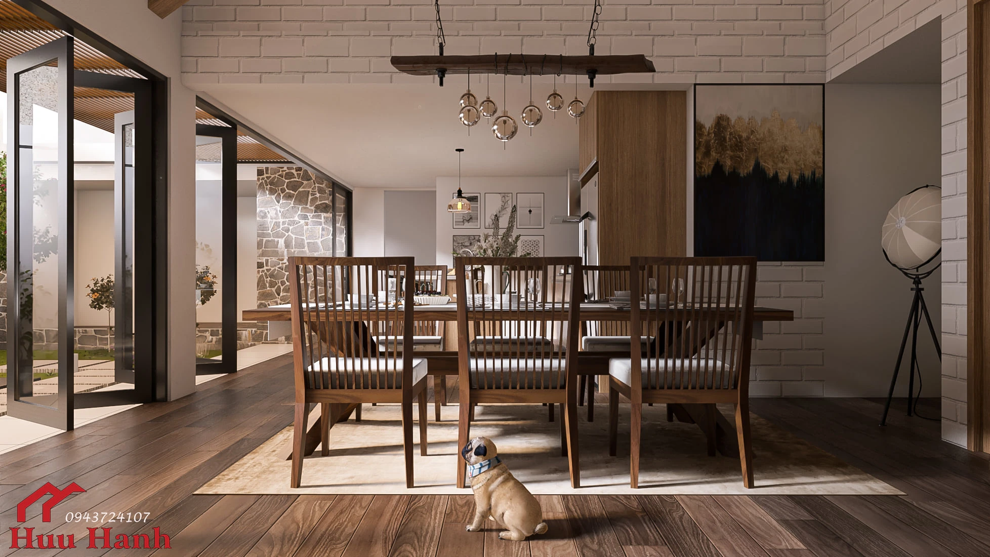 SketchUp Free Modern Enscape Living Room - Dining Room SketchUp Free Model Download ID 218000124 (Pun Huu)