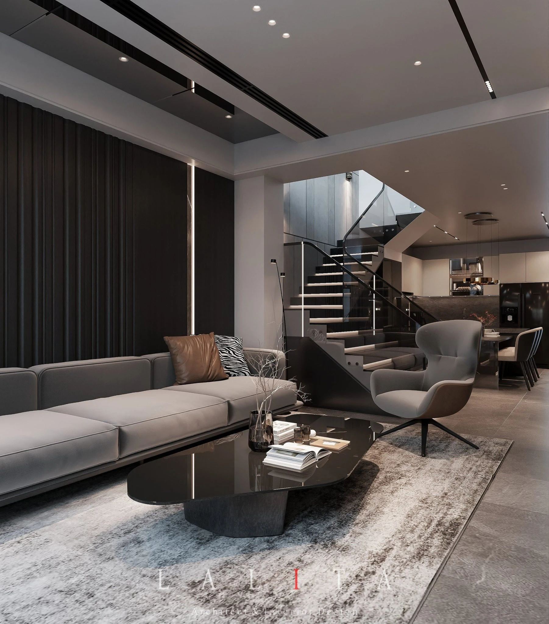 Modern Enscape Living Room - Dining Room SketchUp Free Model Download ID 218000214 (Duy Nguyenn)