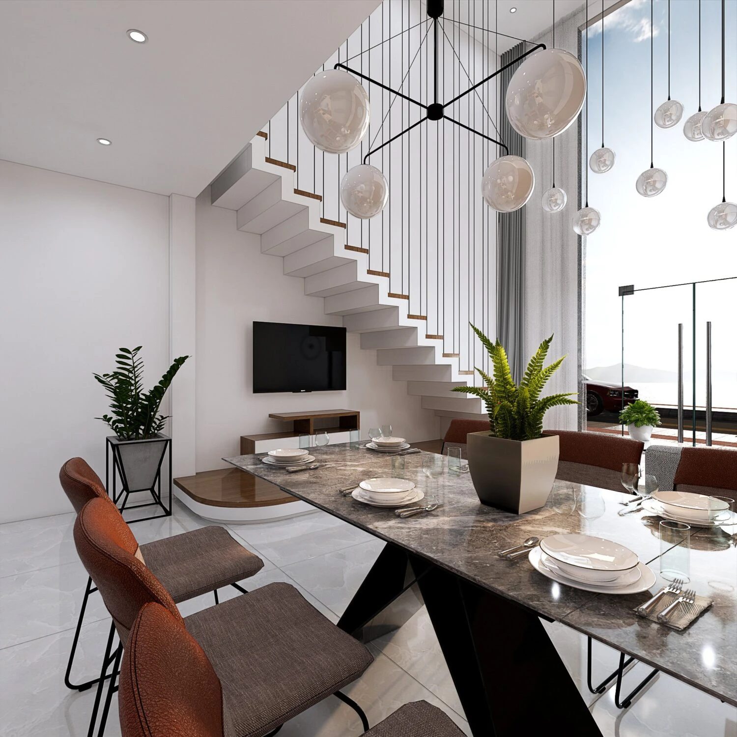 Modern Enscape Living Room Free SketchUp Models Download ID 100000378 (Tran Huy)