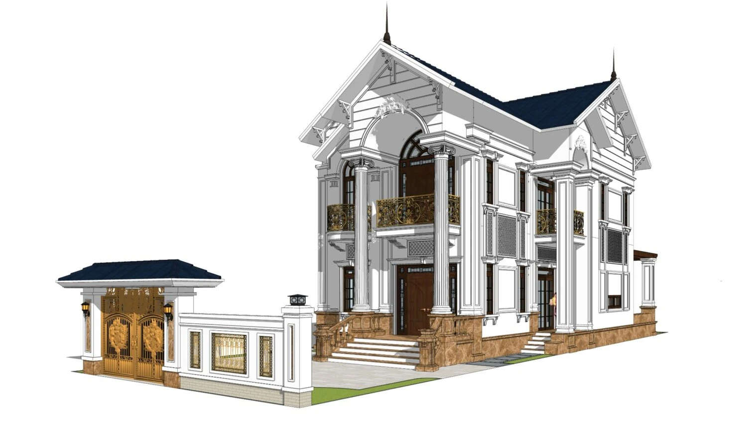 Modern Exterior Free Sketchup Scene ID 101000357 (Quang Dung)