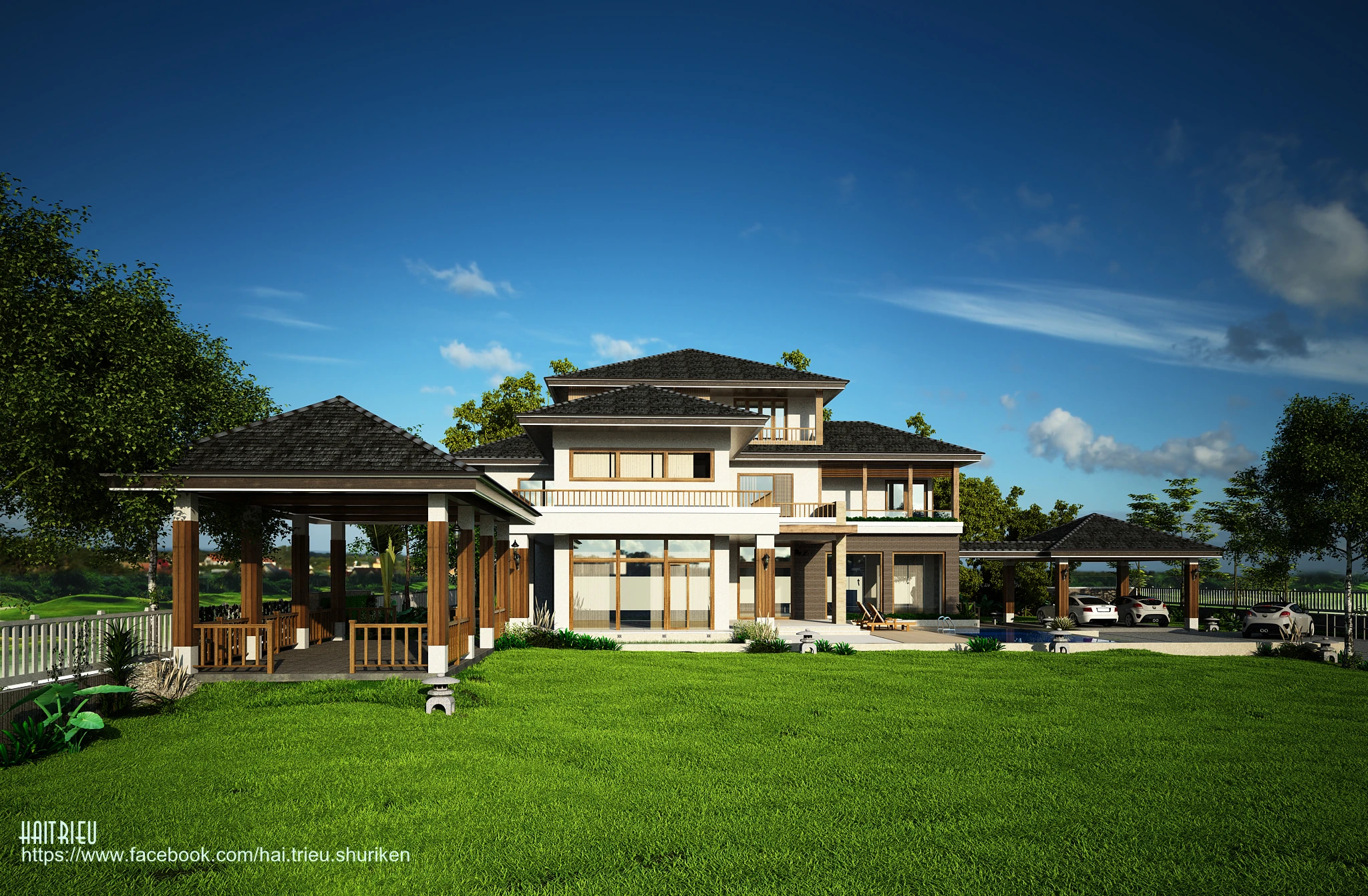 Modern Exterior Free Sketchup Scene ID 101000587 (Vinh Tran)