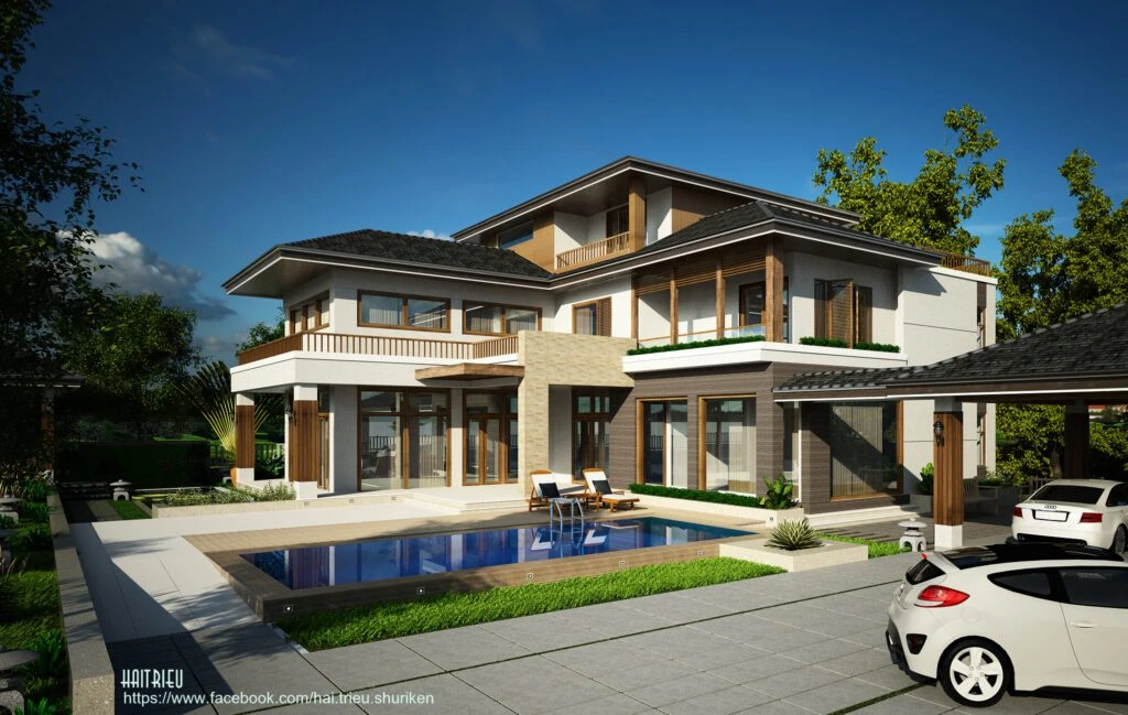 Modern Exterior Free Sketchup Scene ID 101000587 (Vinh Tran)