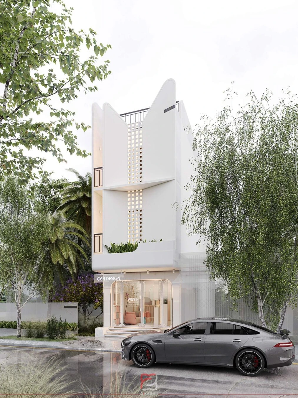 Modern Exterior Sketchup Scene Download ID 101000368 (Ha Anh)