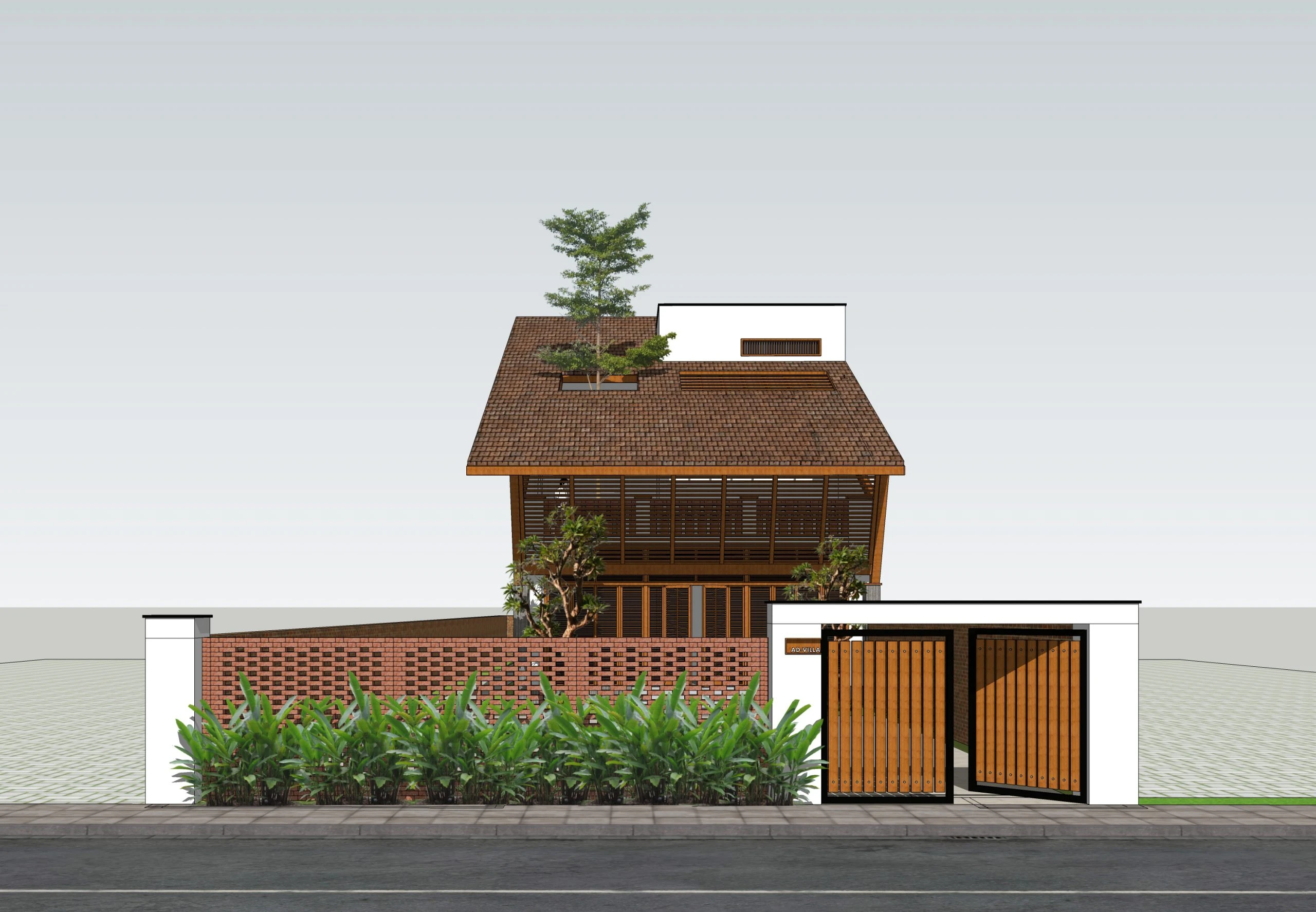 SketchUp Free Modern Exterior Sketchup Scene Download ID 101000508 (Tran Quang Trung)