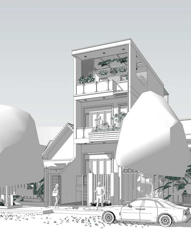 SketchUp Free Modern Exterior Sketchup Scene Download ID 101000548 (Khanh Le Minh)