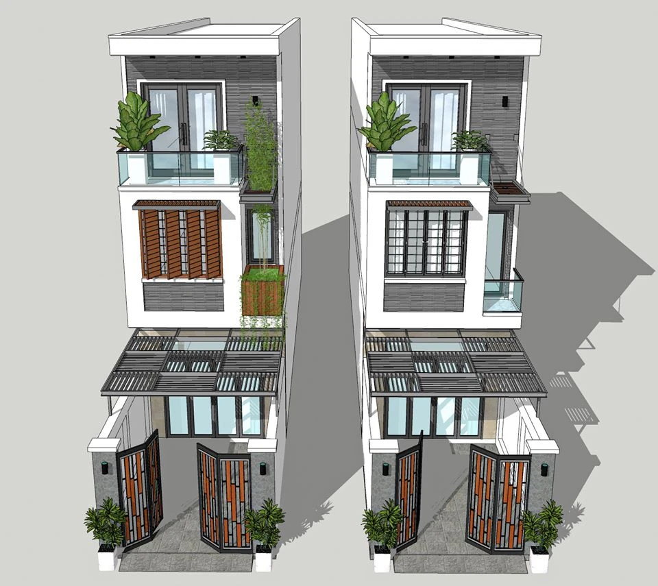 Modern Exterior Sketchup Scene Free Download ID 101000633 (Thang Quang Pham)