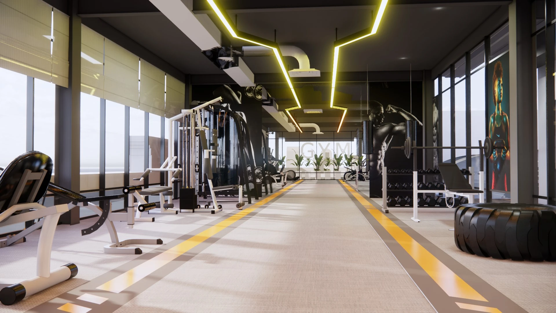 Modern Gym Room Free SketchUp Models Download ID 211000033 (Kts Hai Au)