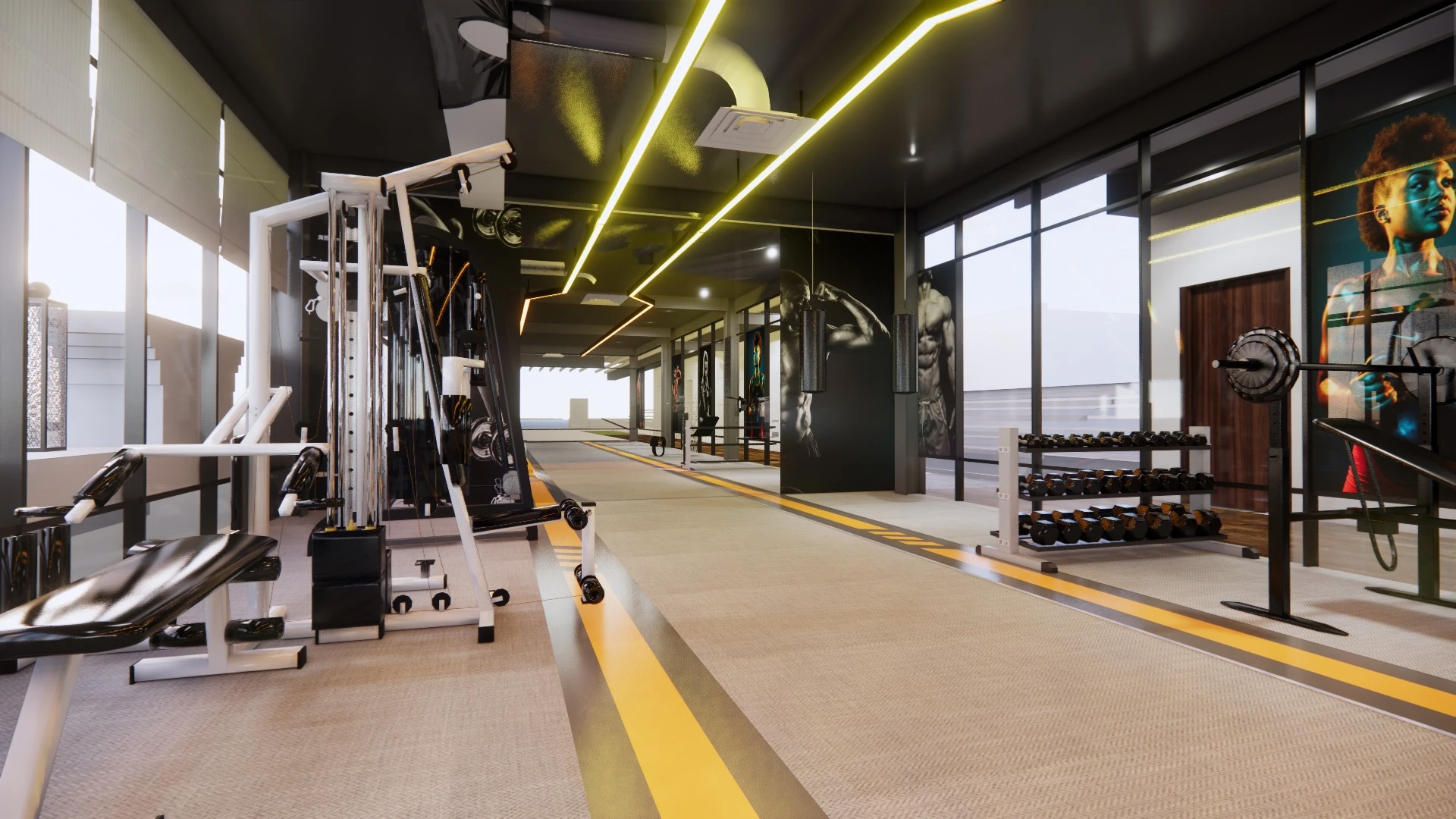 Modern Gym Room Free SketchUp Models Download ID 211000033 (Kts Hai Au)