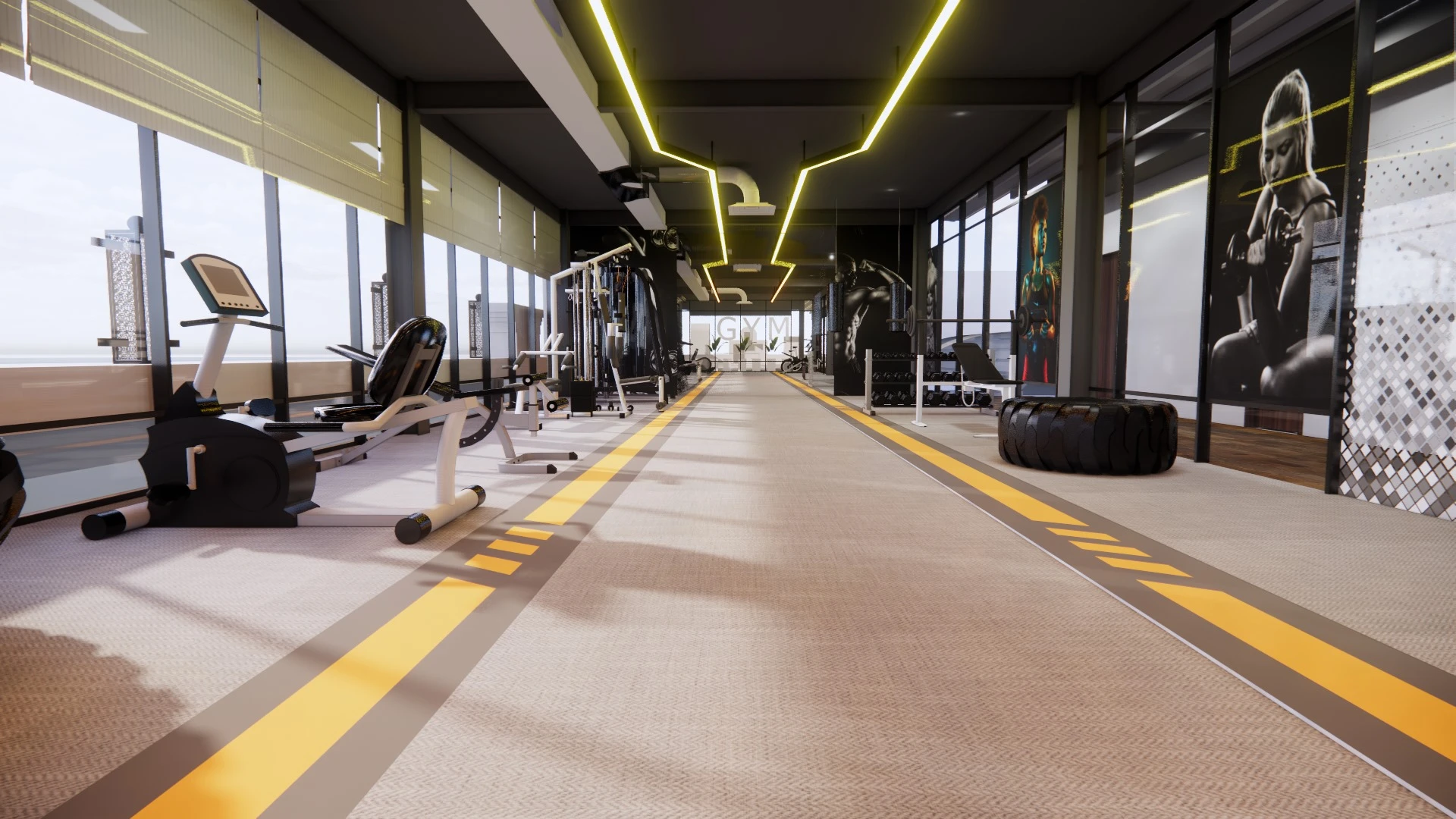 Modern Gym Room Free SketchUp Models Download ID 211000033 (Kts Hai Au)