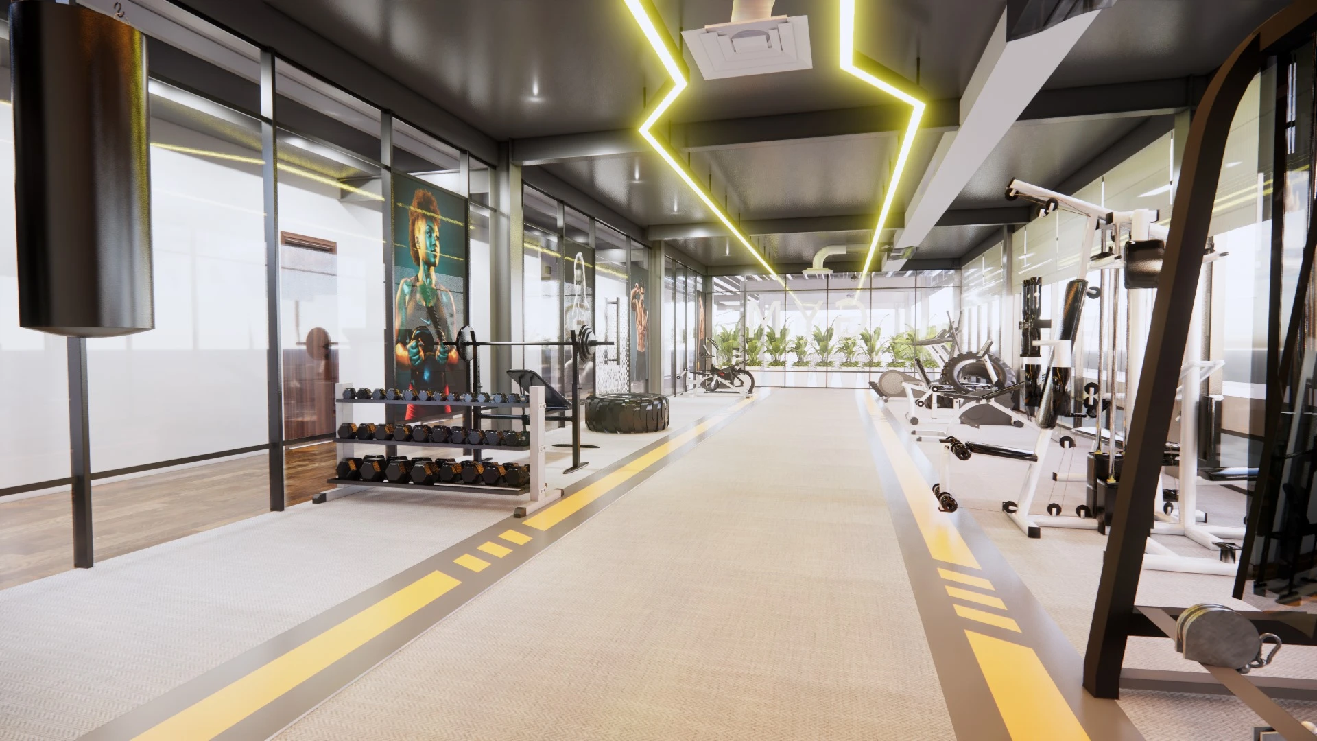 Modern Gym Room Free SketchUp Models Download ID 211000033 (Kts Hai Au)