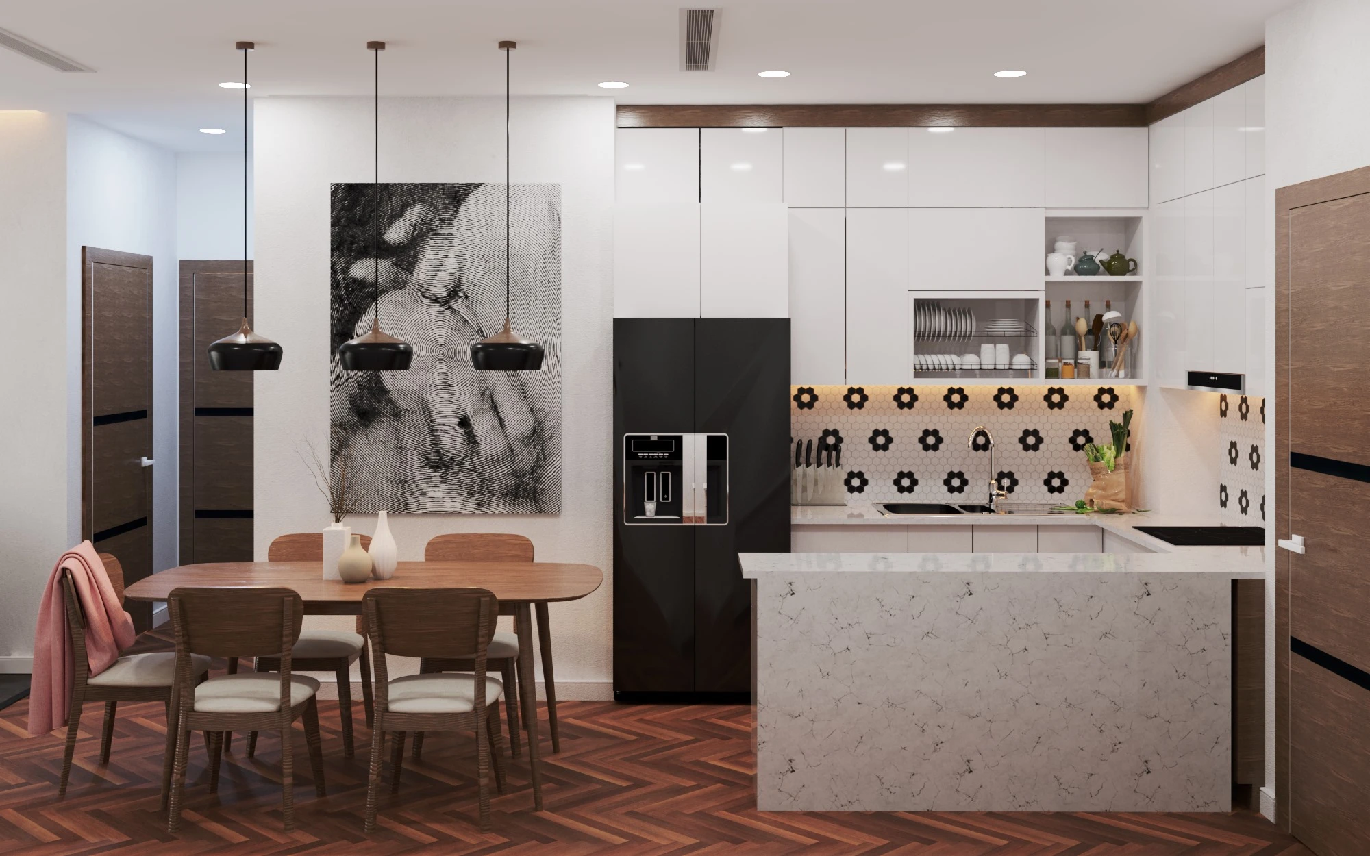 Modern Living Room And Dining Room Free Sketchup Models Download ID 218000056 (Thoai Tran)