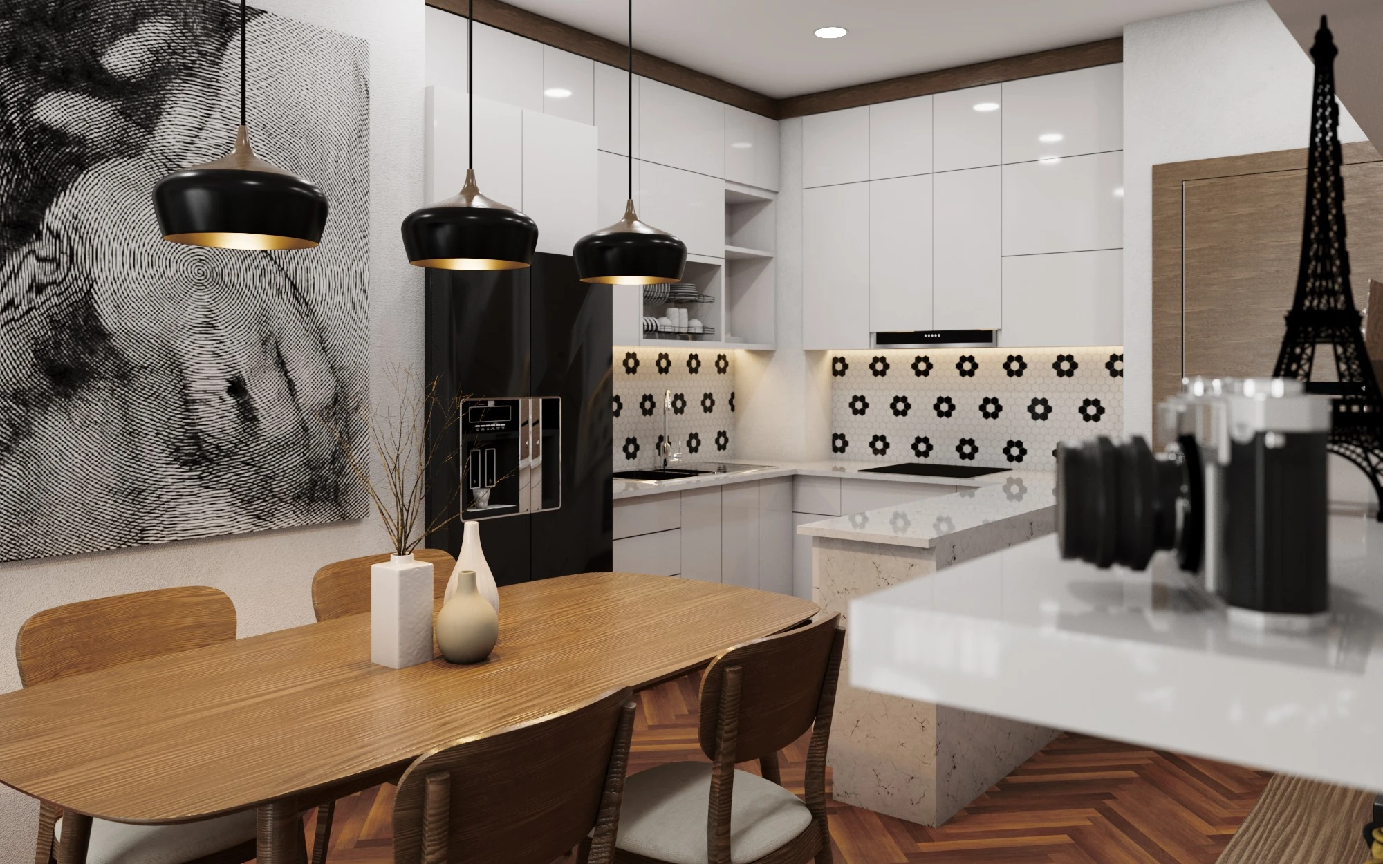 Modern Living Room And Dining Room Free Sketchup Models Download ID 218000056 (Thoai Tran)