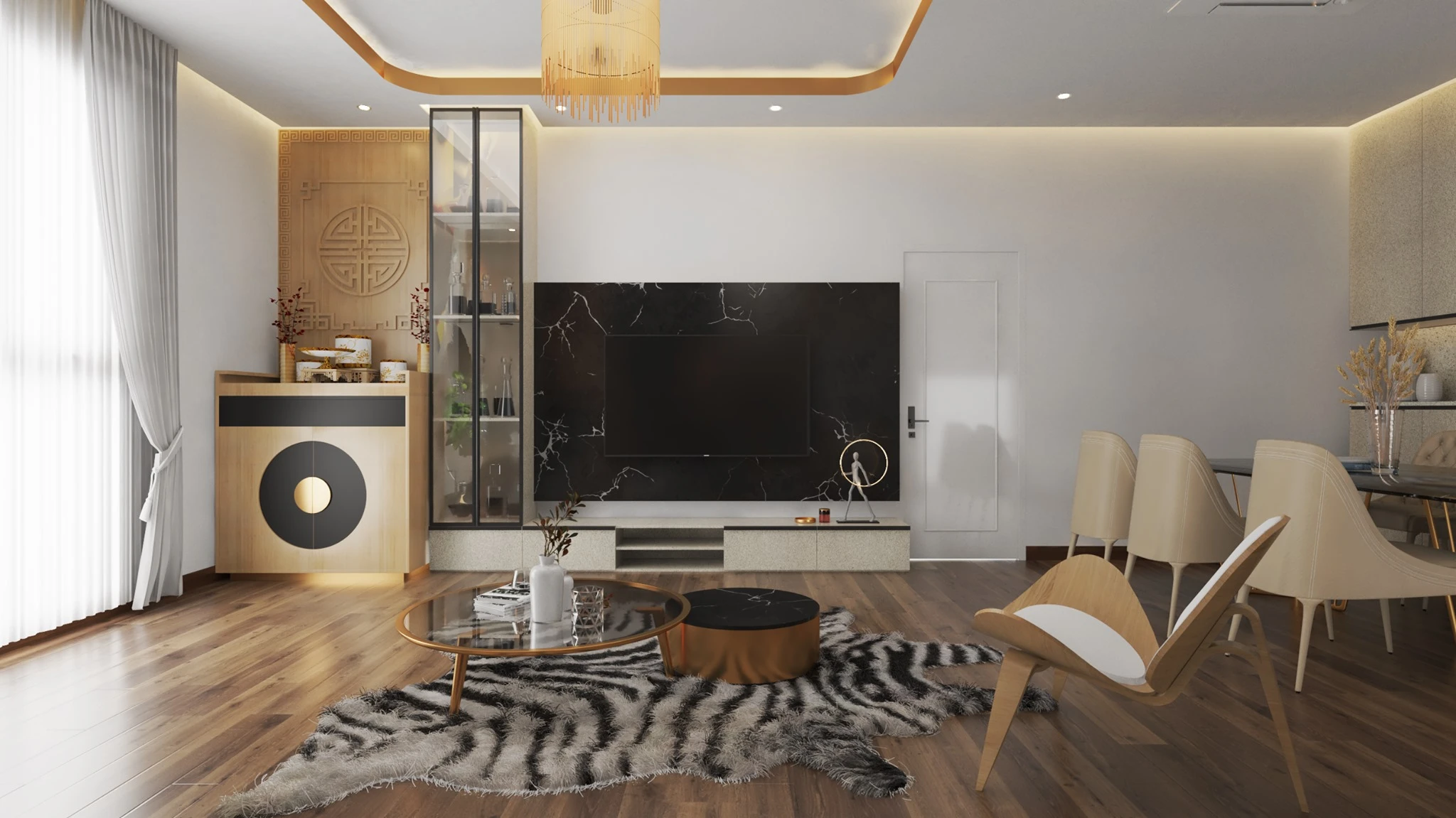 Modern Living Room And Dining Room Sketchup 3D Models Free Download ID 218000098 (Nam Lee)