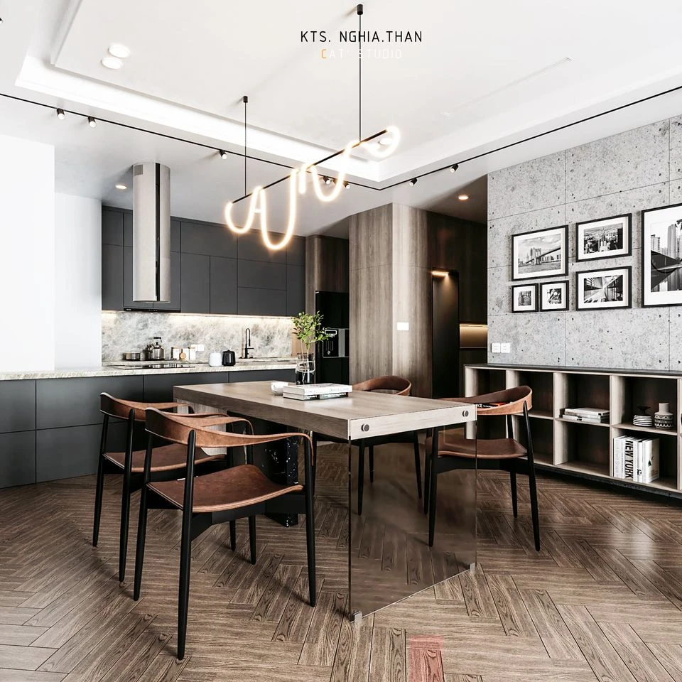 Modern Living Room And Dining Room Sketchup Free Model Download ID 218000092 (Kts Nguyen Than)