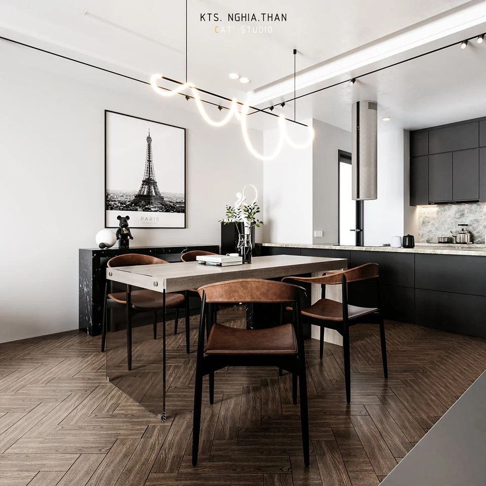 Modern Living Room And Dining Room Sketchup Free Model Download ID 218000092 (Kts Nguyen Than)