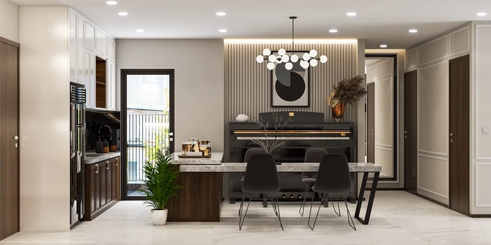 Modern Living Room - Dining Room Free SketchUp Models Download ID 218000112 (Quoc Vi Phan Phan)