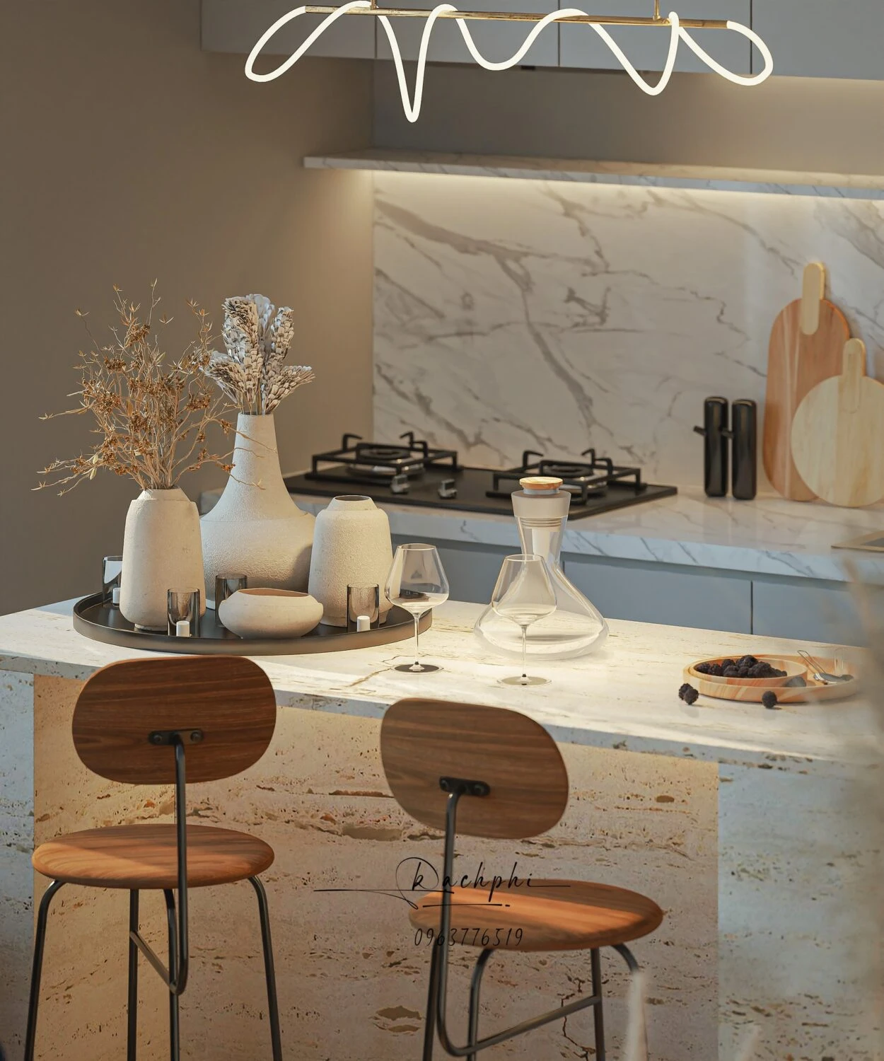 Modern Vantage Living Room - Dining Room Free SketchUp Models Download ID 218000202 (Phi Bach)