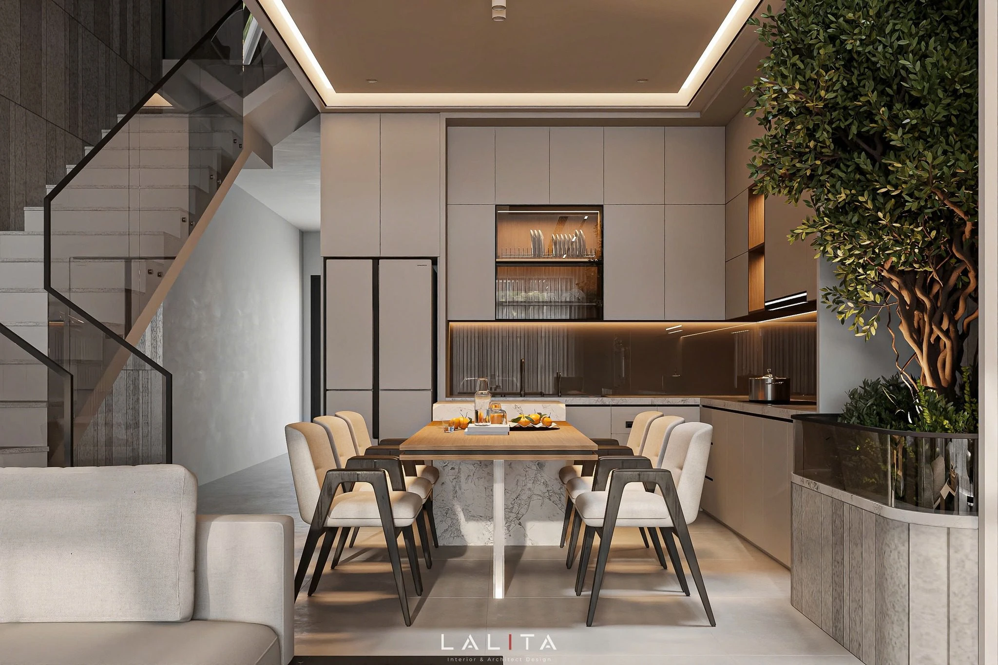 Modern Vantage Living Room - Dining Room Free SketchUp Models Download ID 218000232 (Nguyen Tien Hiep)