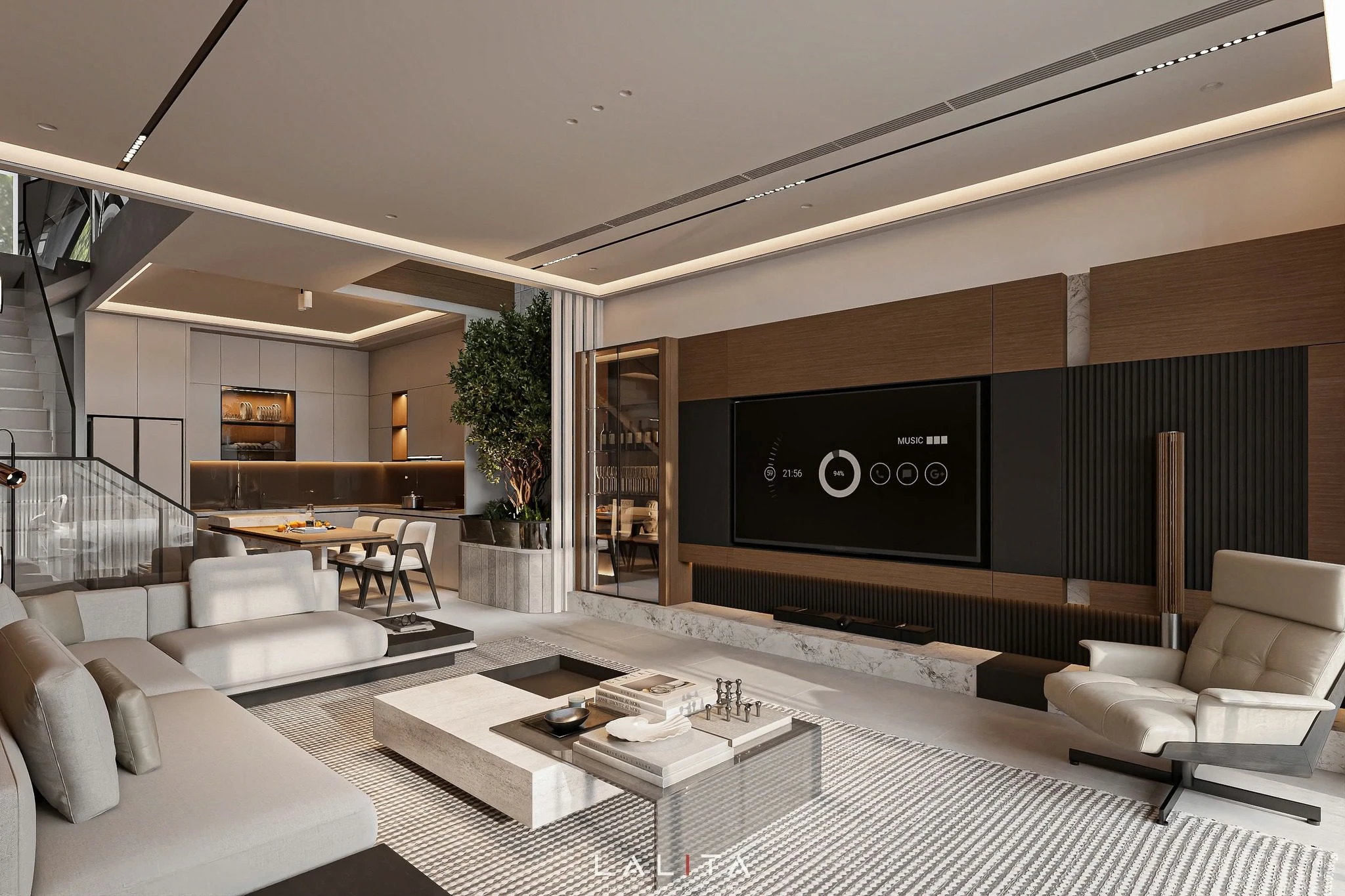 Modern Vantage Living Room - Dining Room Free SketchUp Models Download ID 218000232 (Nguyen Tien Hiep)