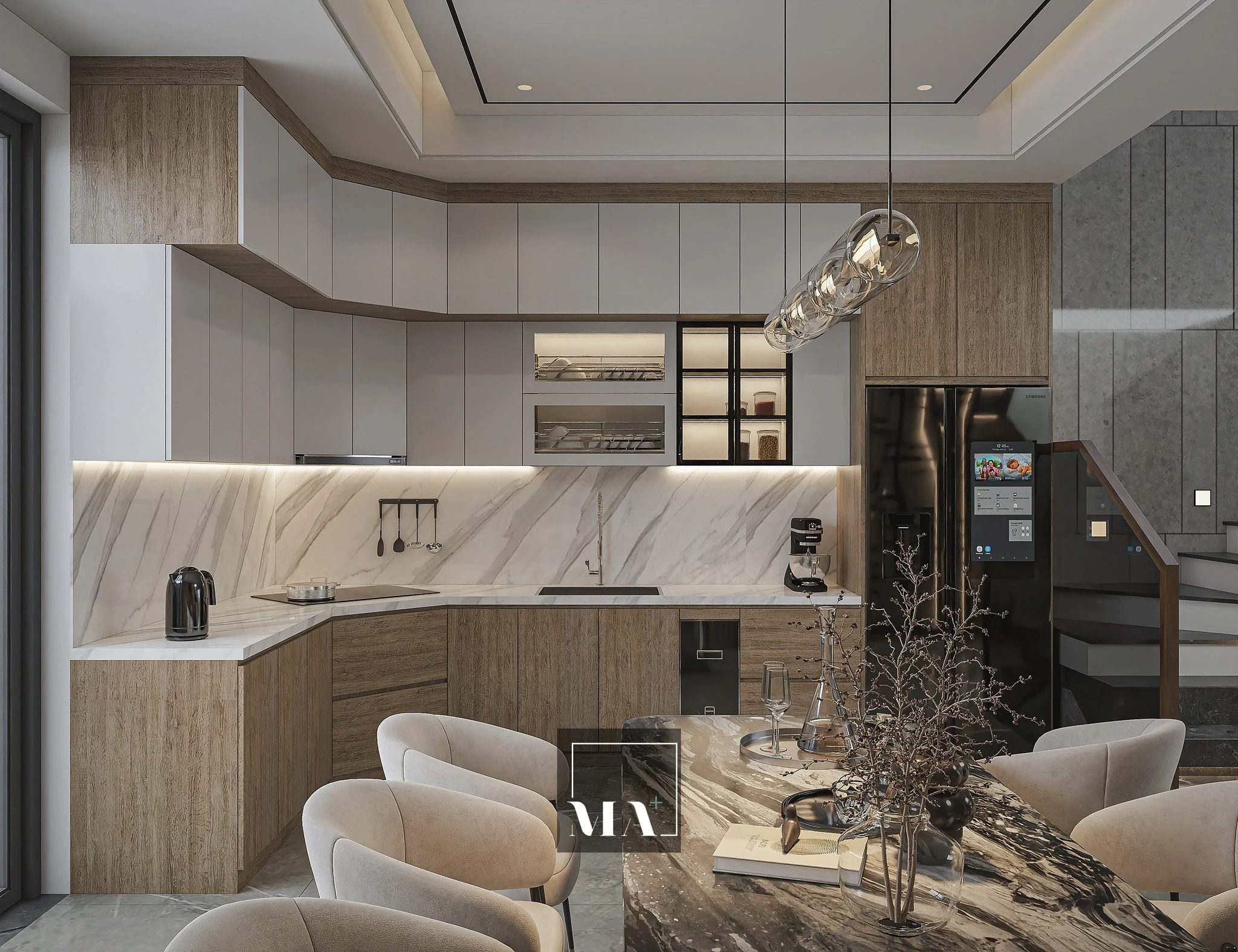 Modern Vantage Living Room - Dining Room SketchUp 3D Model Free Download ID 218000220 (Phi Bach)