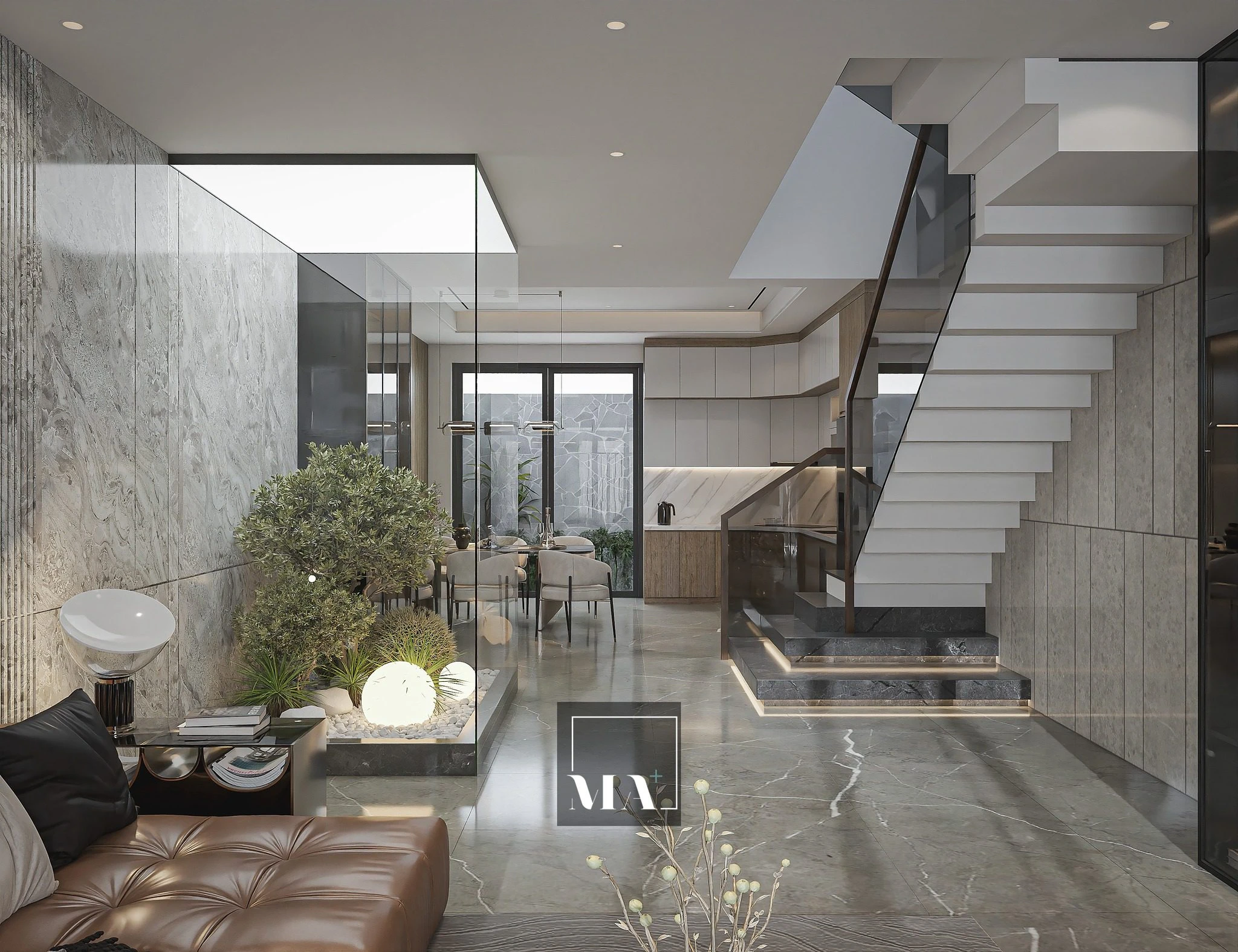 Modern Vantage Living Room - Dining Room SketchUp 3D Model Free Download ID 218000220 (Phi Bach)