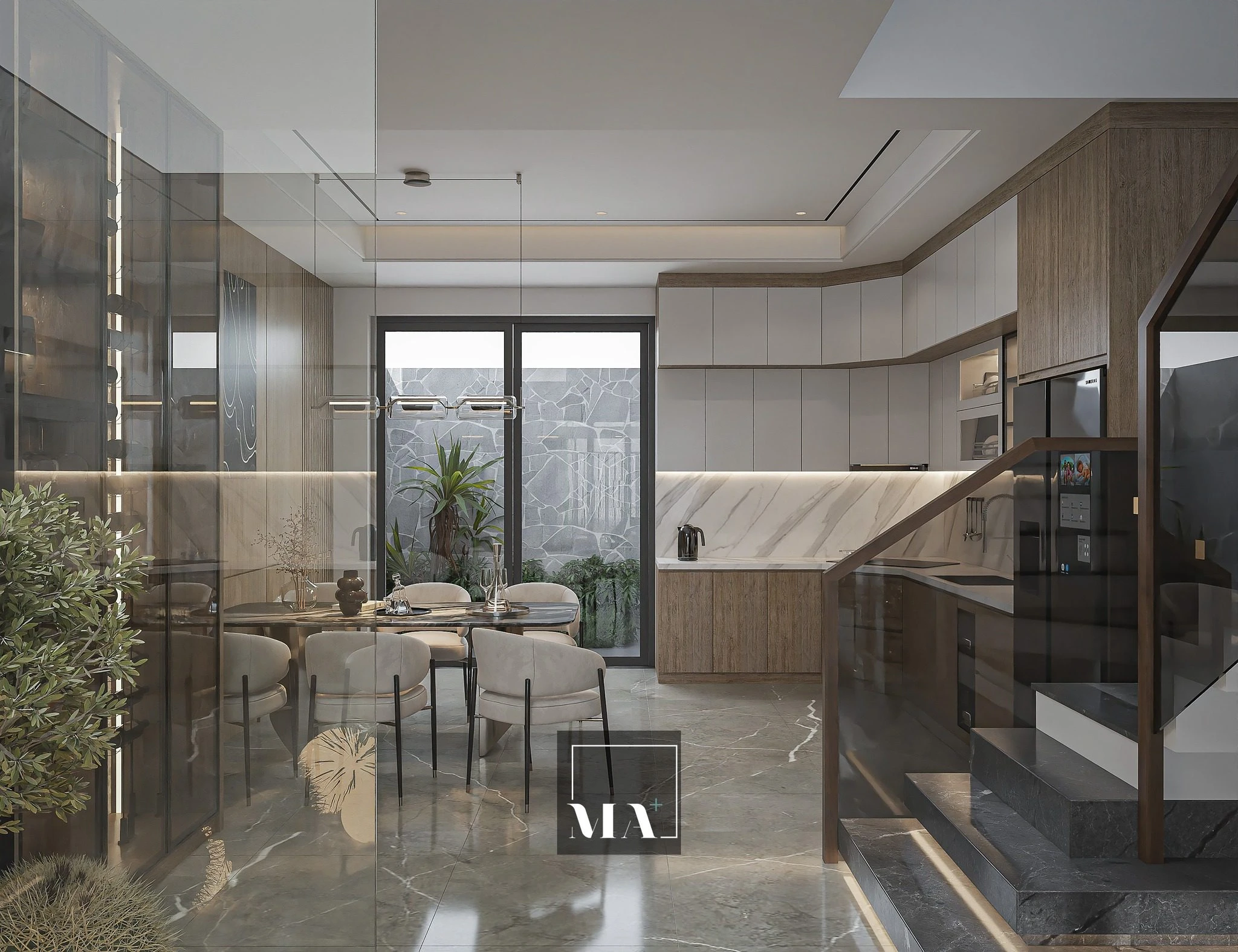 Modern Vantage Living Room - Dining Room SketchUp 3D Model Free Download ID 218000220 (Phi Bach)