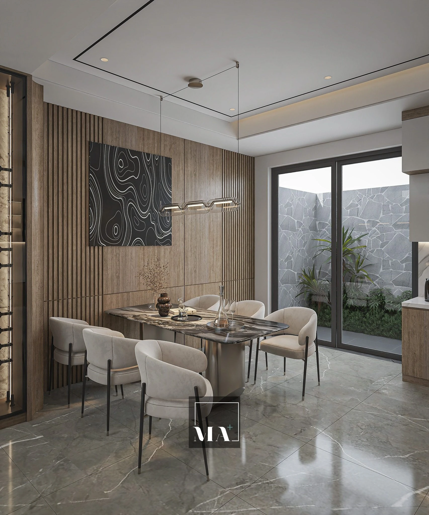 Modern Vantage Living Room - Dining Room SketchUp 3D Model Free Download ID 218000220 (Phi Bach)