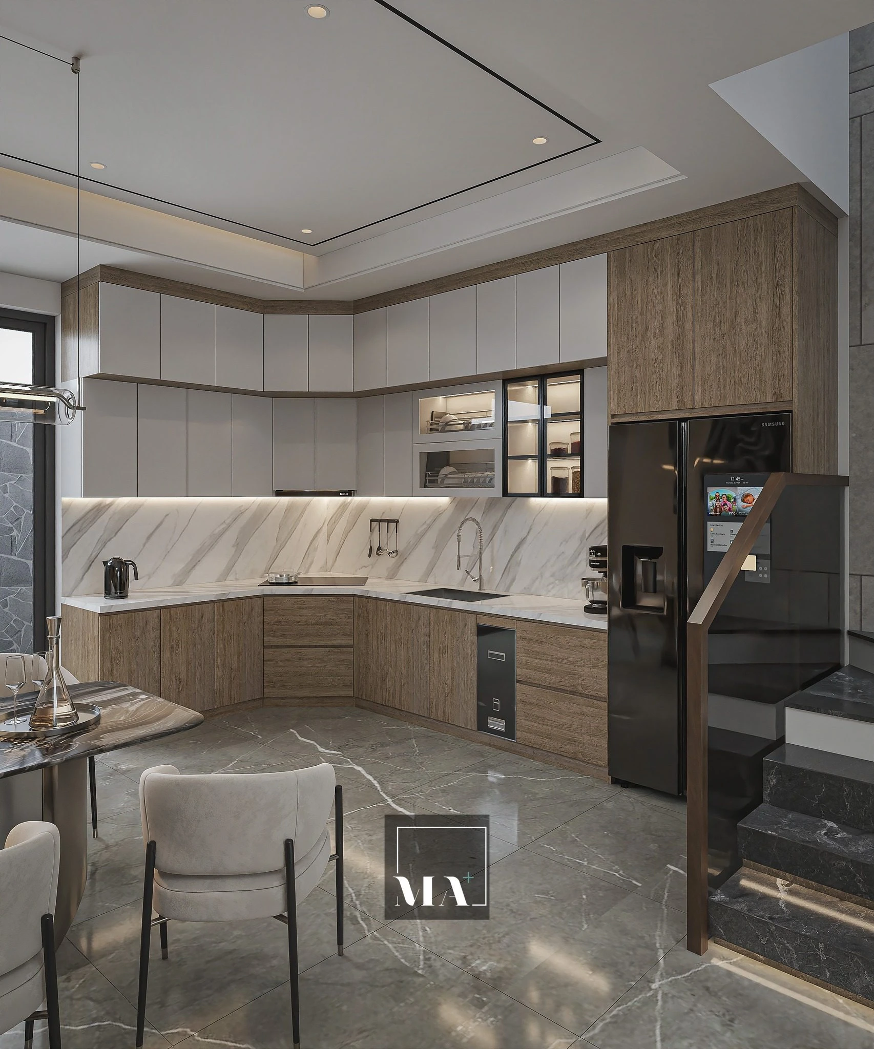 Modern Vantage Living Room - Dining Room SketchUp 3D Model Free Download ID 218000220 (Phi Bach)