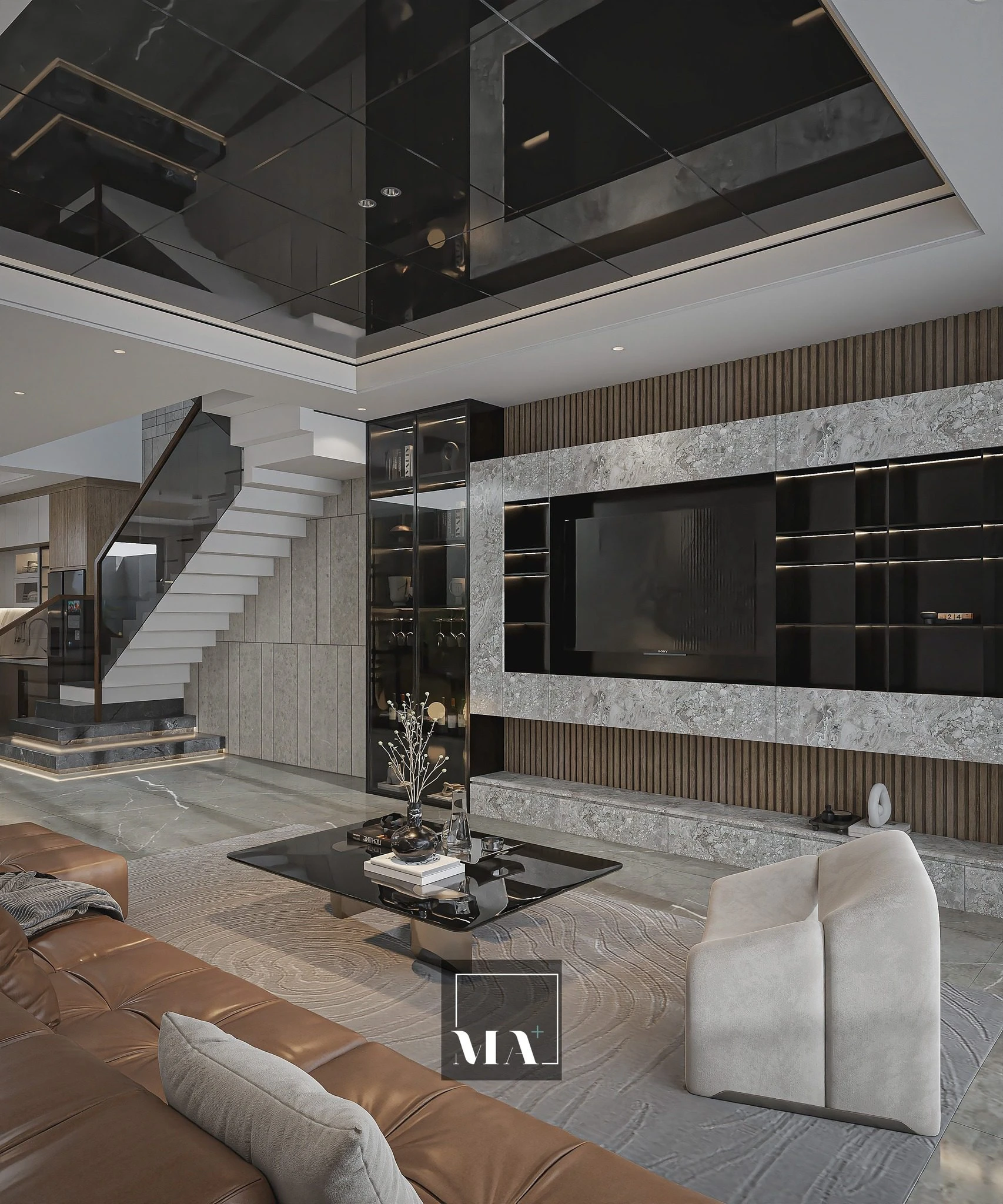 Modern Vantage Living Room - Dining Room SketchUp 3D Model Free Download ID 218000220 (Phi Bach)