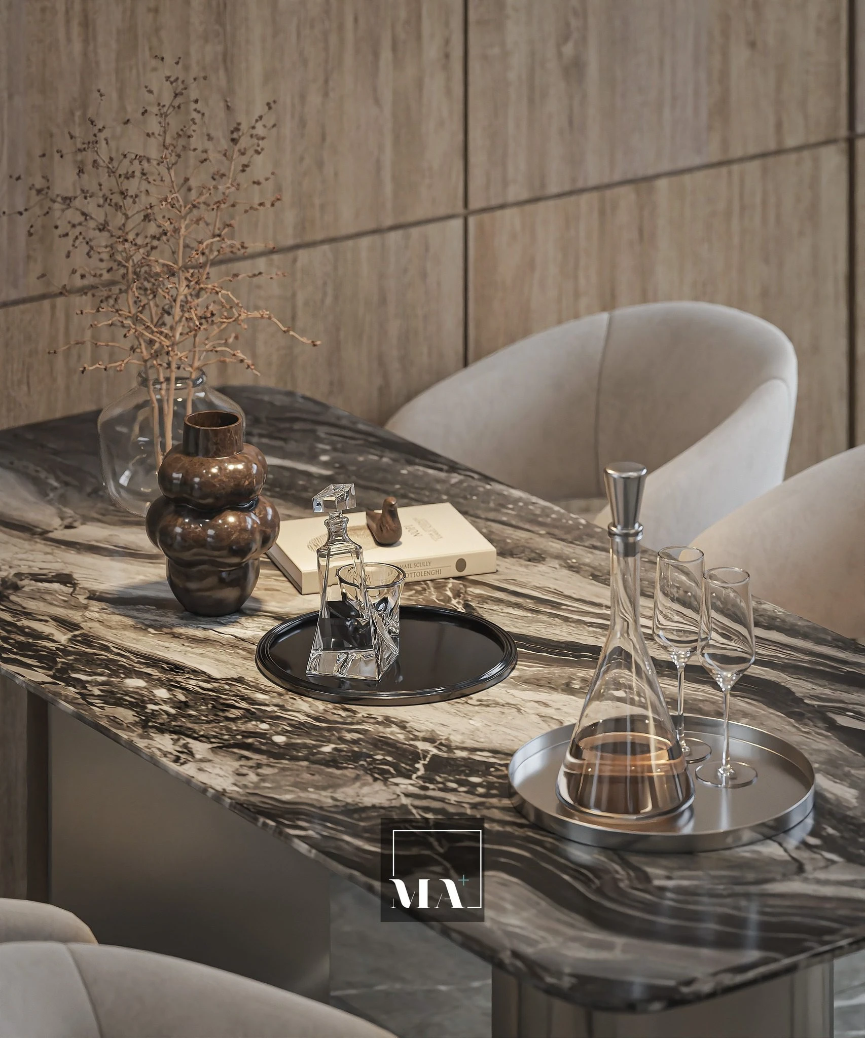 Modern Vantage Living Room - Dining Room SketchUp 3D Model Free Download ID 218000220 (Phi Bach)