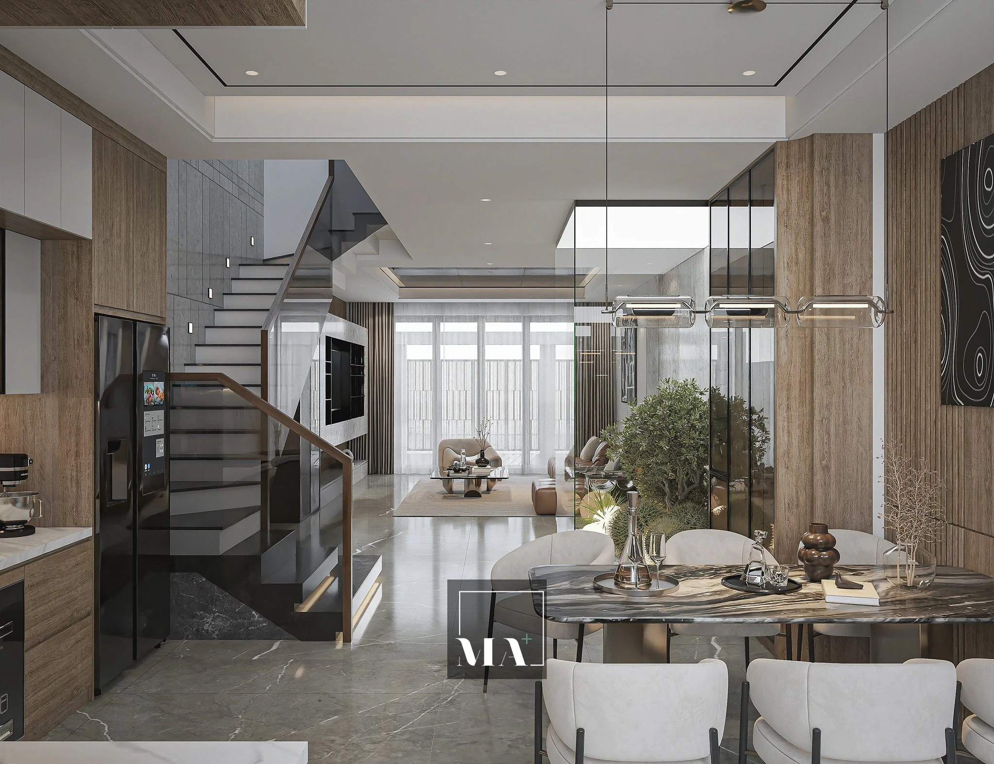 Modern Vantage Living Room - Dining Room SketchUp 3D Model Free Download ID 218000220 (Phi Bach)