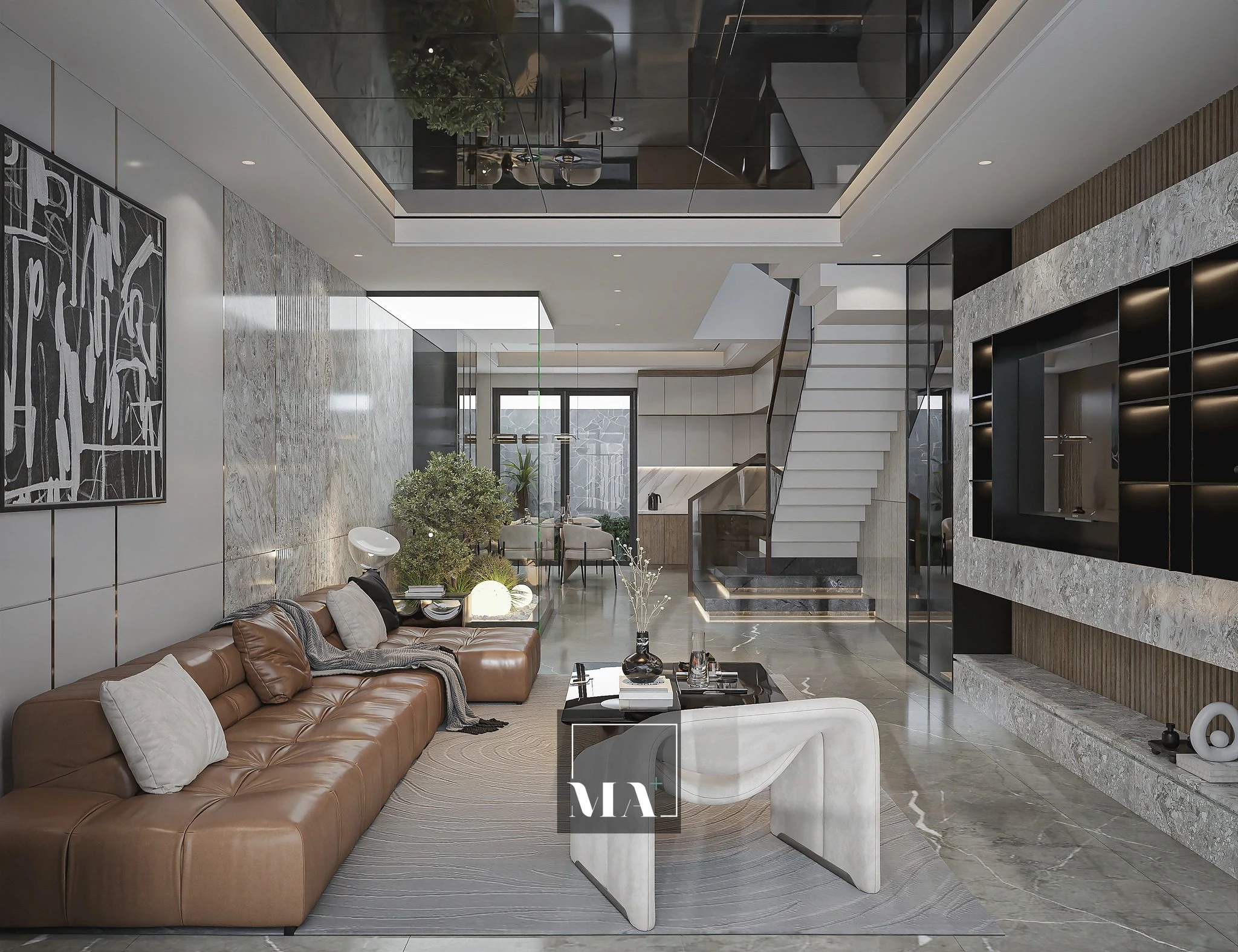 Modern Vantage Living Room - Dining Room SketchUp 3D Model Free Download ID 218000220 (Phi Bach)