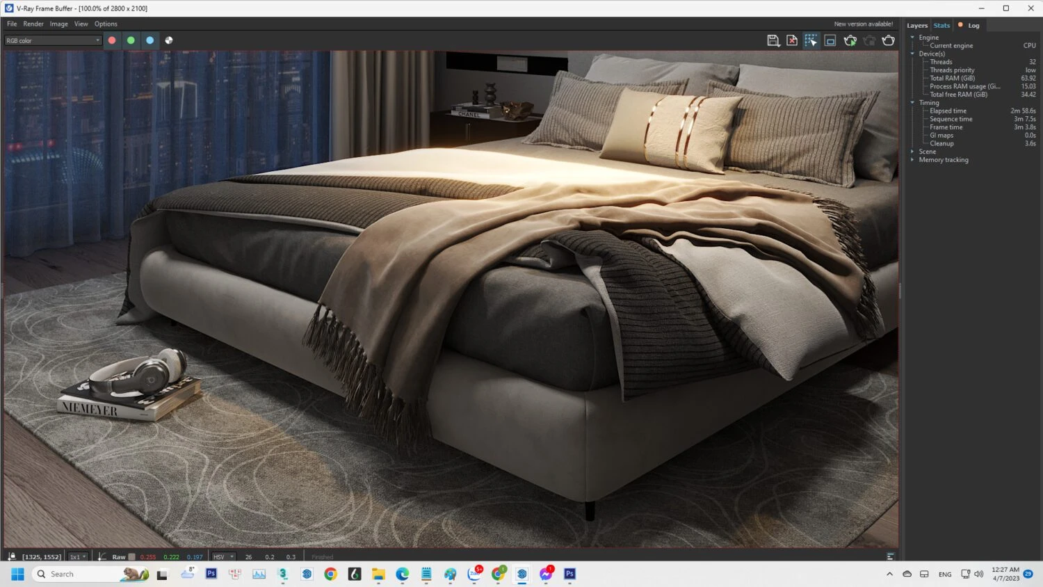 Modern Vray Bedroom Enscape Model Free Download ID 101000682 (Dinh Thanh)