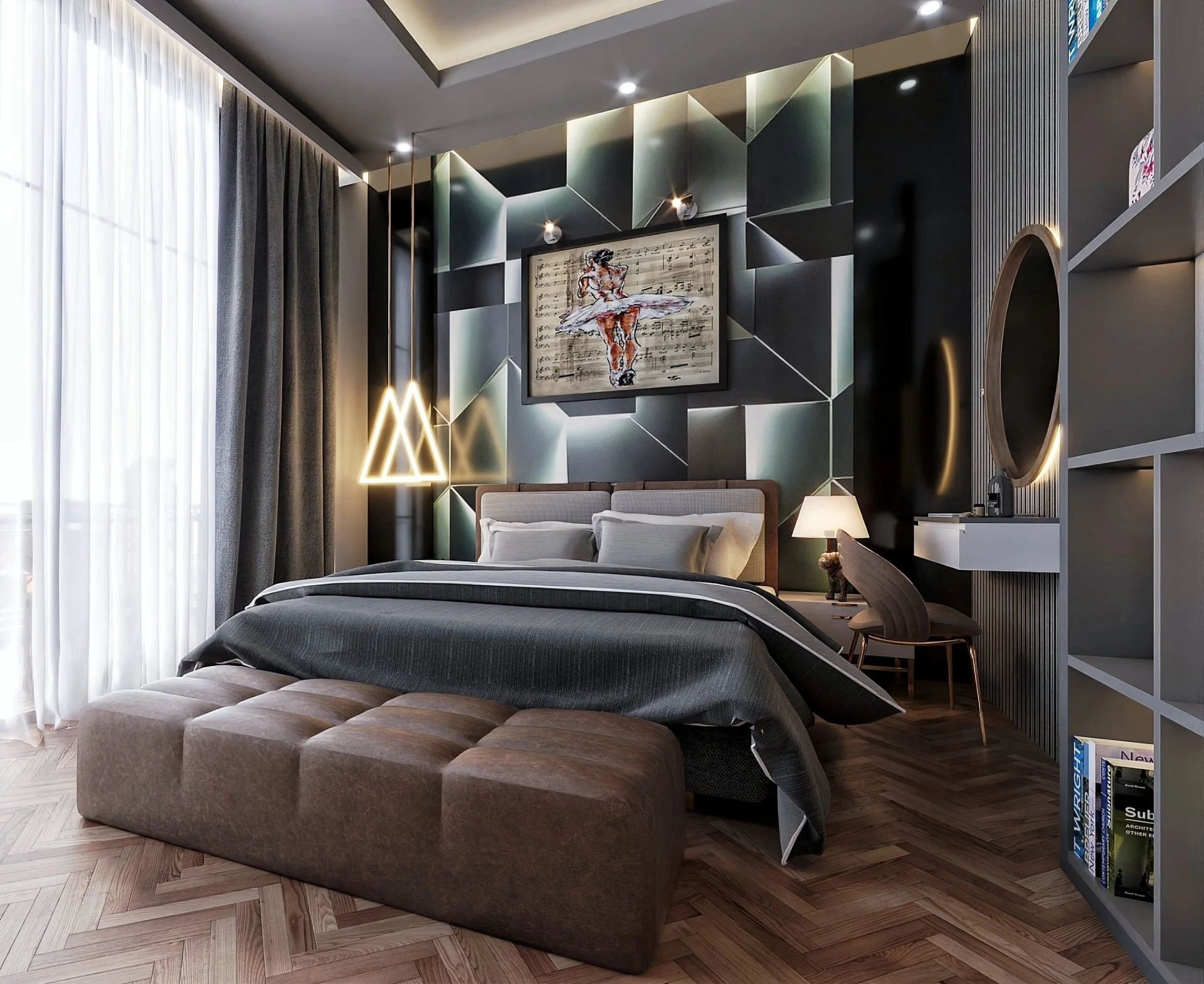 SketchUp Free Modern Vray Bedroom Sketchup Scene Download Free ID 101000394 (Quoc Trung)