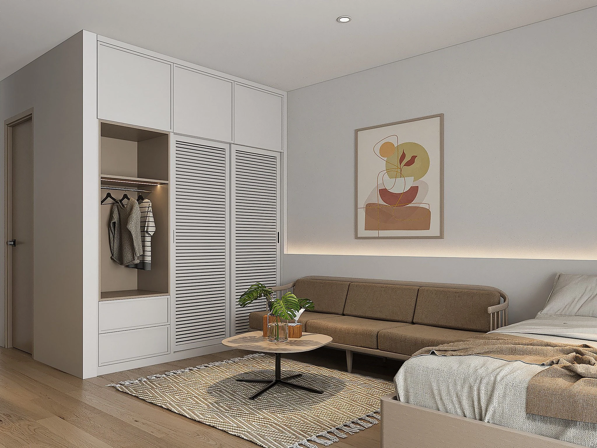 Modern Vray Bedroom Sketchup Scene Free Download ID 101000748 (Hung Lq)